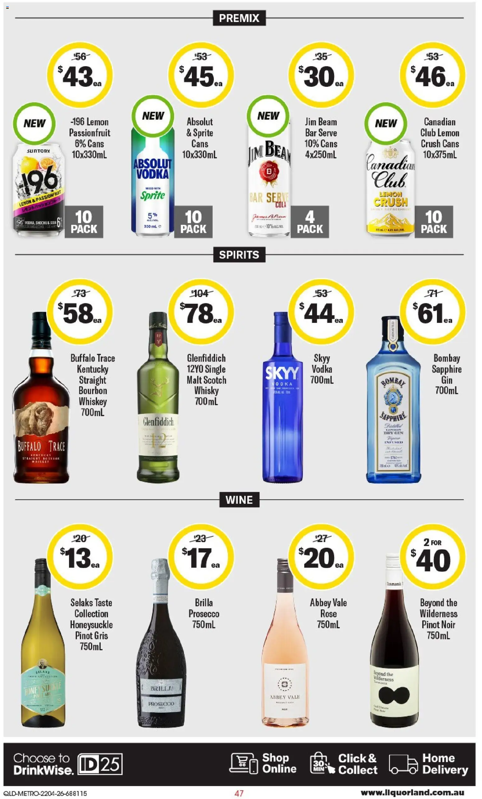 Coles catalogue - valid from 22.04.2026 | Page: 47 | Products: Wine, Bourbon, Passionfruit, Scotch