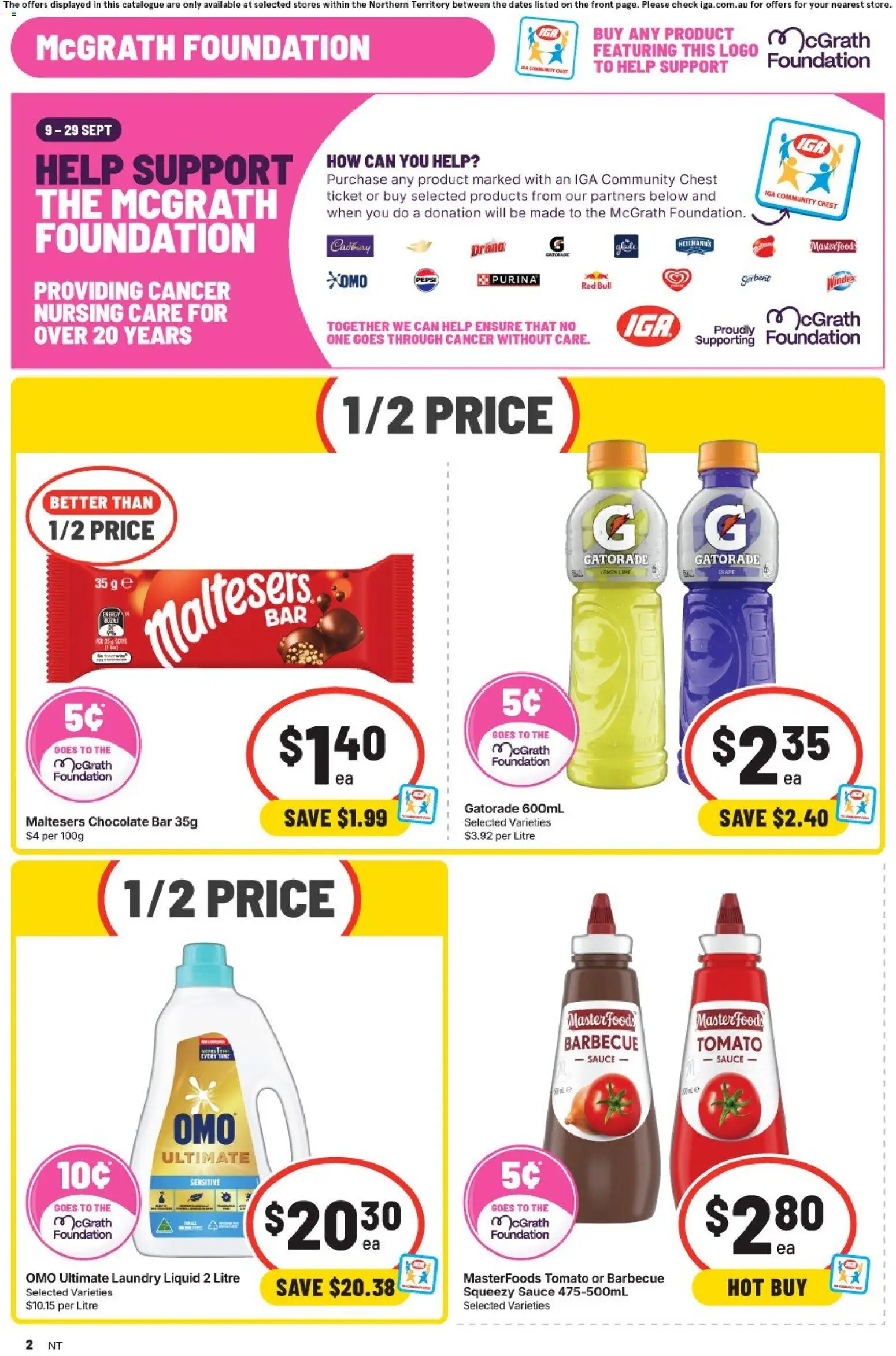 IGA catalogue - valid from 16/09/2026 | Page: 3 | Products: Chocolate, Lemon, Tomato, Foundation