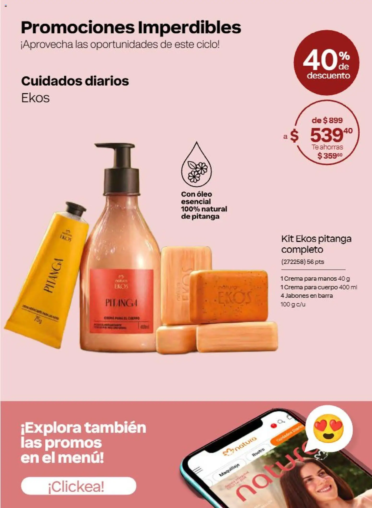 Nuevas ofertas de Natura válidas en toda la República Mexicana desde el 11/09/2026. ¡Encuentra las mejores ofertas en Natura campaña 14 2026! | Página: 7 | Productos: Crema, Barra, Té, Maquillaje