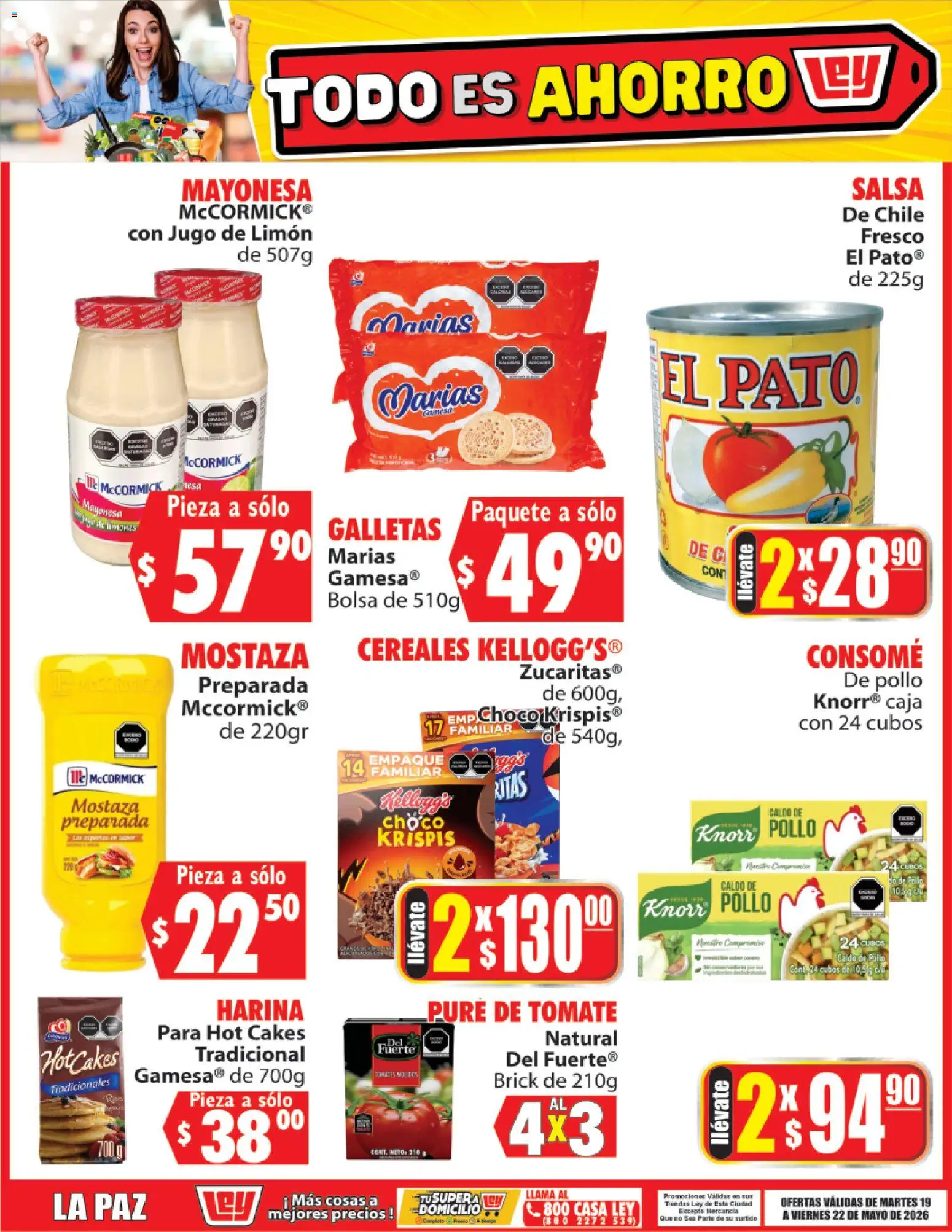 Nuevas ofertas de Casa Ley válidas en toda la República Mexicana desde el 19.05.2026. ¡Encuentra las mejores ofertas en Casa Ley folleto Todo es ahorro! | Página: 2 | Productos: Mayonesa, Bolsa, Limón, Galletas