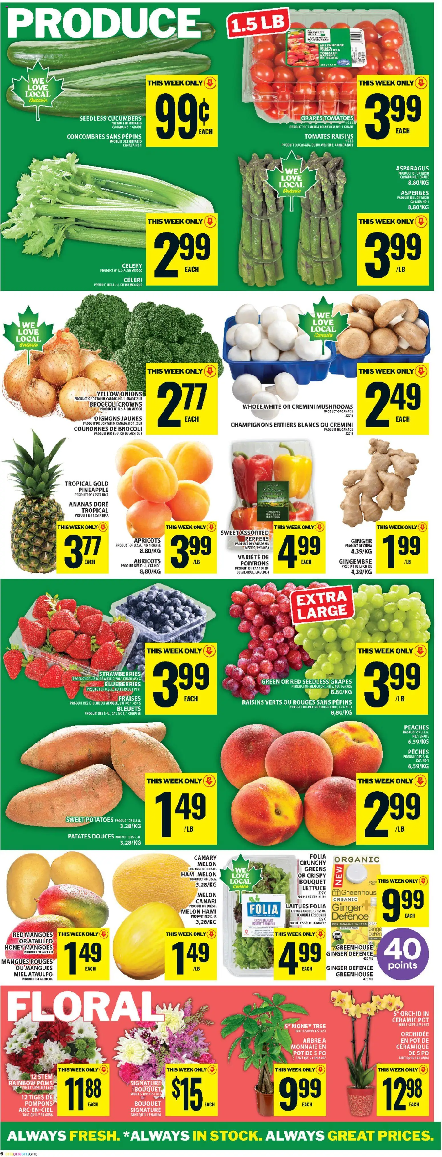 Food Basics flyer valid from 28.05.2026 | Page: 9 | Products: Pineapple, Cucumbers, Potatoes, Tomatoes
