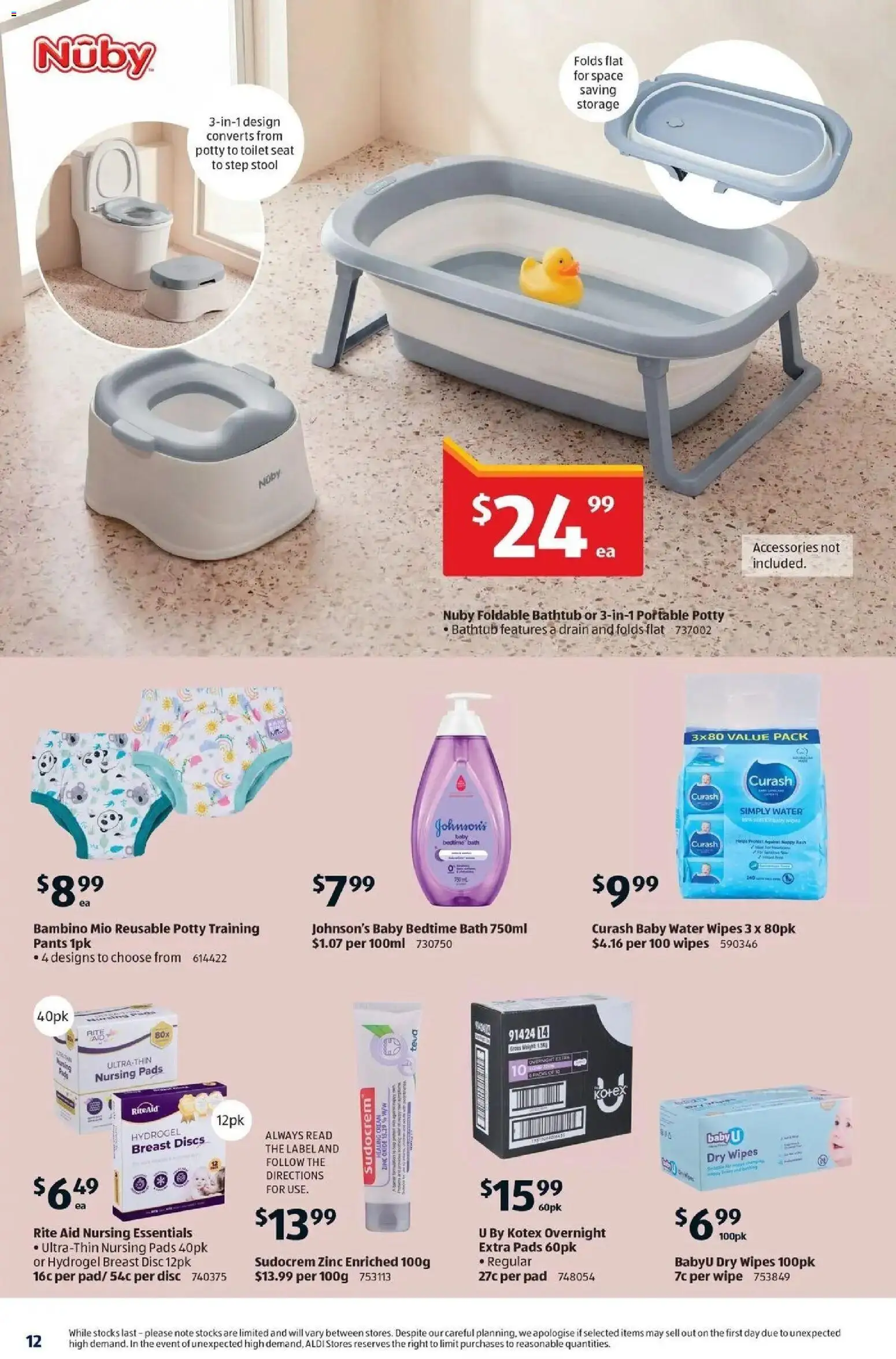 Aldi catalogue - valid from 01/07/2026 | Page: 12 | Products: Toilet, Water, Pants, Portable