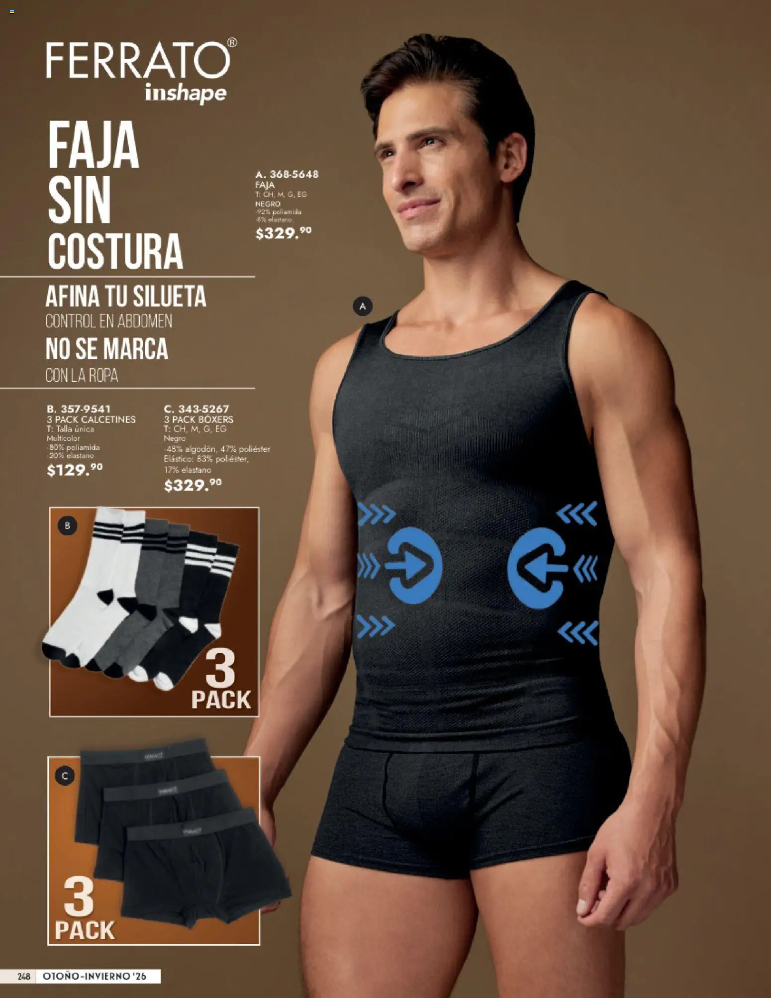 Nuevas ofertas de Andrea válidas en toda la República Mexicana desde el 23/08/2026. ¡Encuentra las mejores ofertas en Andrea catálogo Vestir Caballero! | Página: 90 | Productos: Boxers, Calcetines, Ropa, Faja