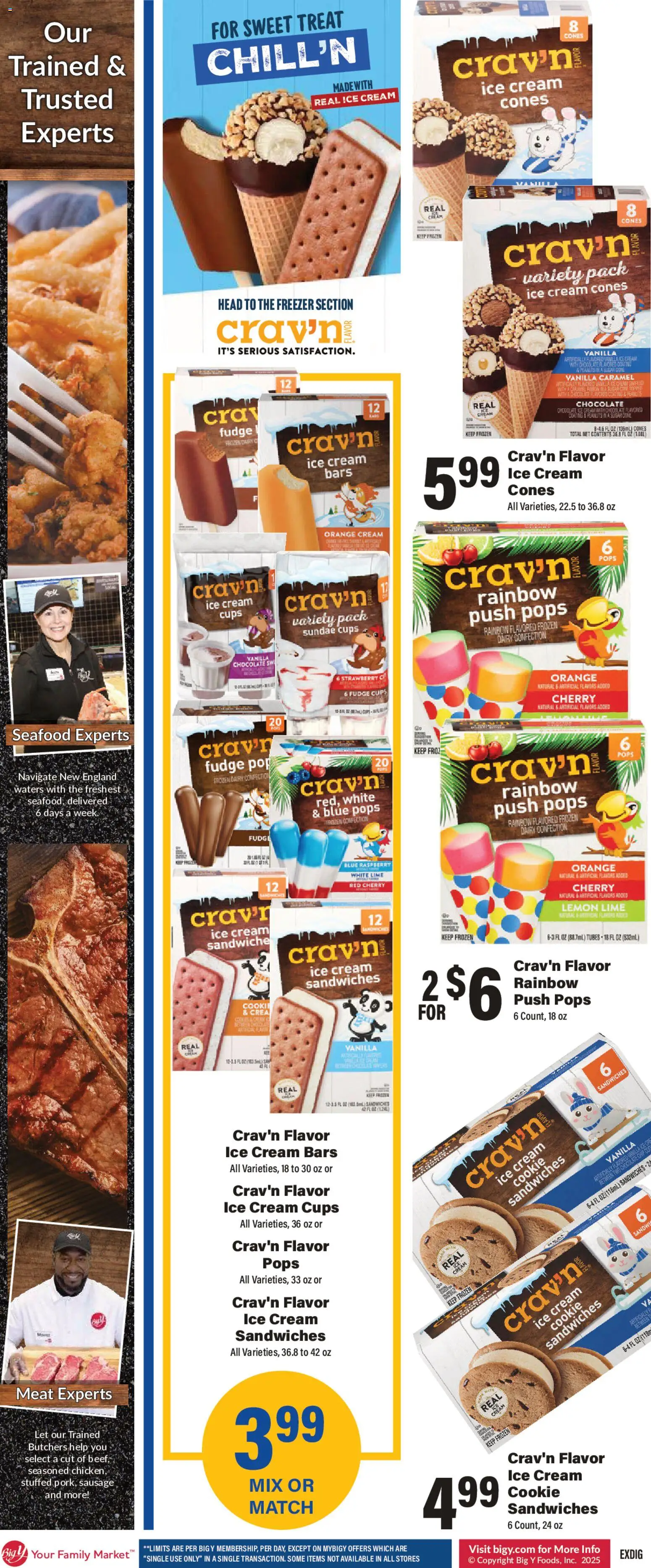 Big Y Weekly Ad - valid from 11.06.2026 | Page: 2 | Products: Ice cream, Lemon, Sausage, Lime