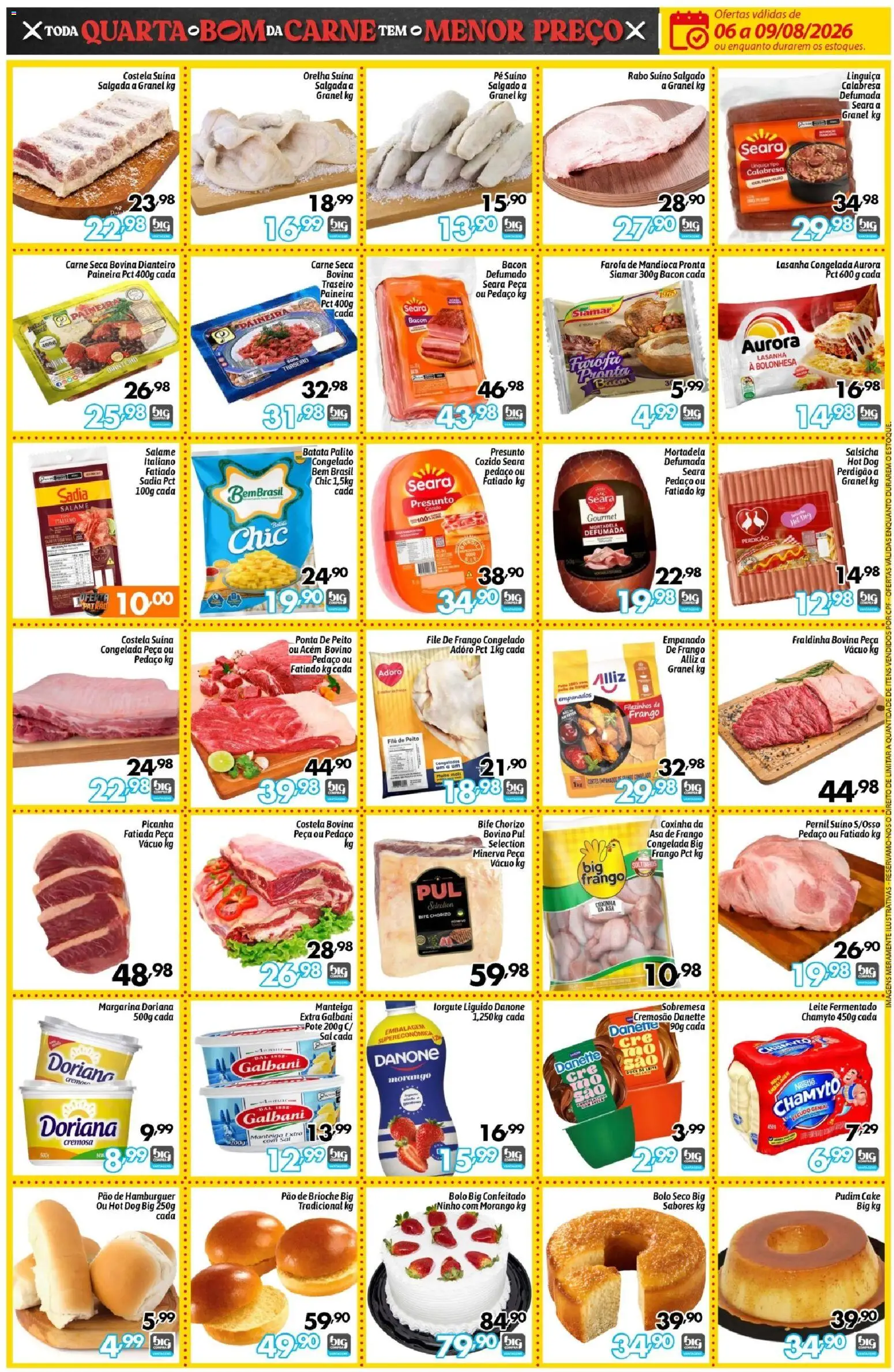 Big Compra Folheto - válido de 06/08/2026 | Página: 3 | Produtos: Sobremesa, Presunto, Pernil suíno, Hambúrguer