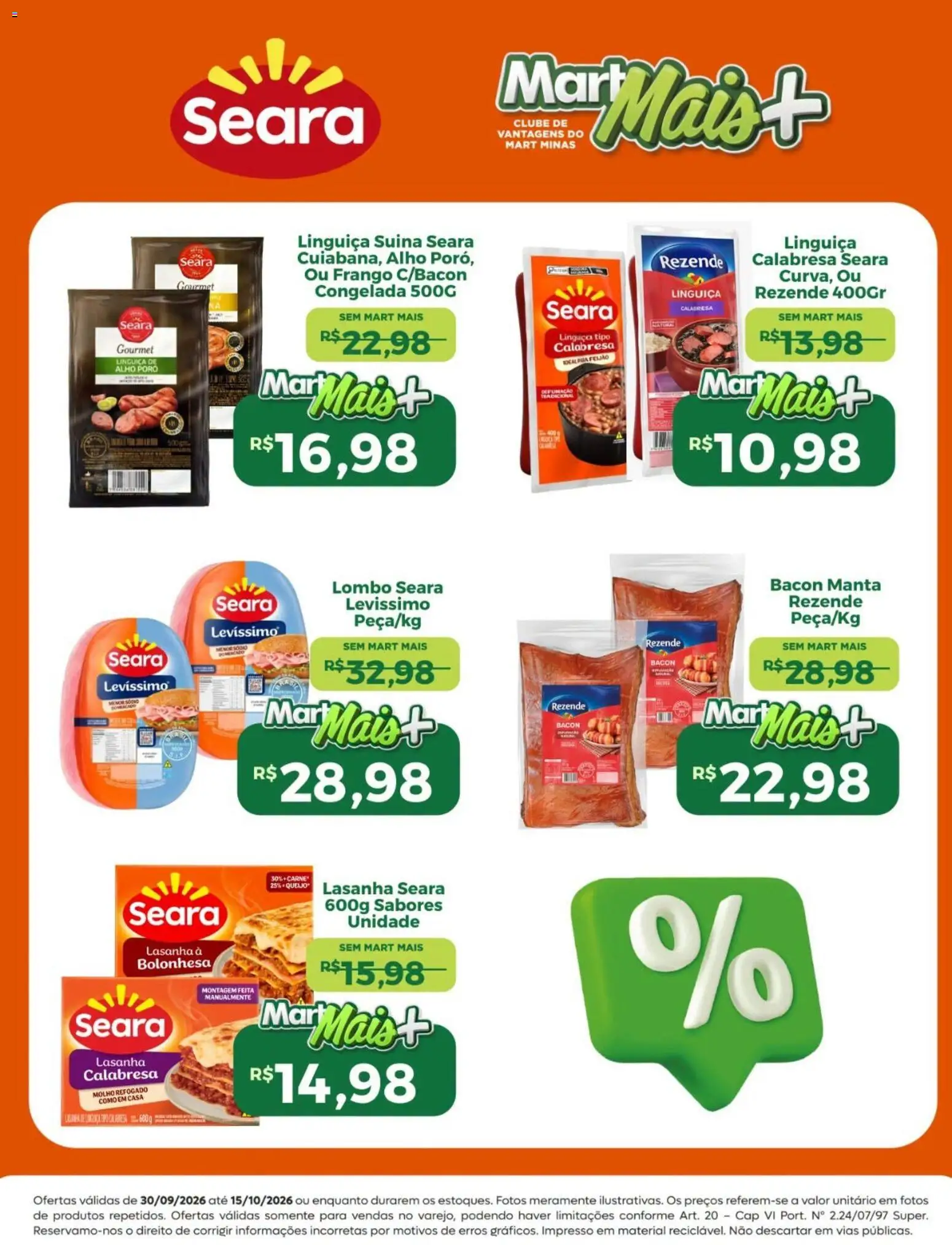 Mart Minas Folheto - válido de 30/09/2026 | Página: 1 | Produtos: Doriana, Leite, Creme, Maionese