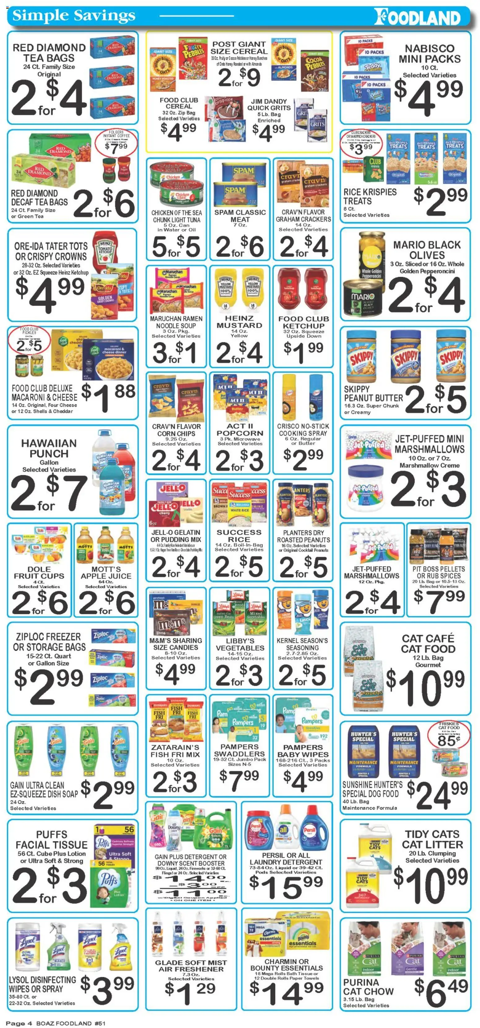 Foodland Weekly Ad - valid from 08/04/2026 | Page: 4 | Products: Soap, Detergent, Ketchup, Spices