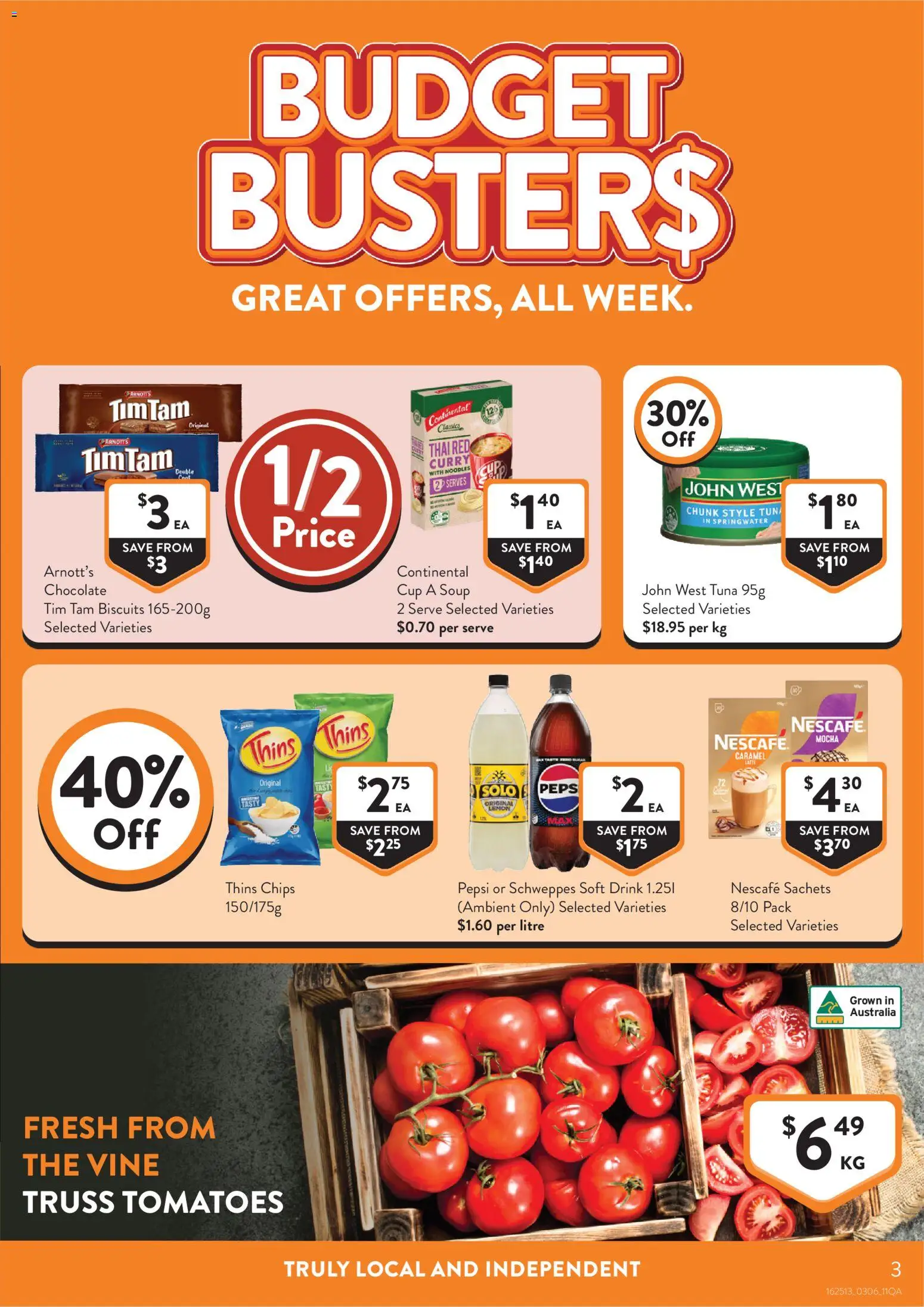 Foodworks catalogue - valid from 03.06.2026 | Page: 3 | Products: Curry, Tomatoes, Noodles, Biscuits