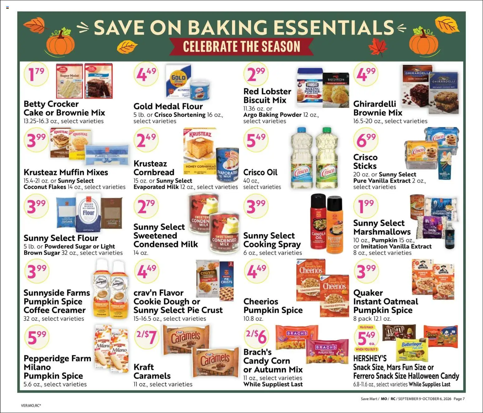Save Mart Online Savings Guide - valid from 09/09/2026 | Page: 7 | Products: Powdered sugar, Flakes, Sugar, Flour