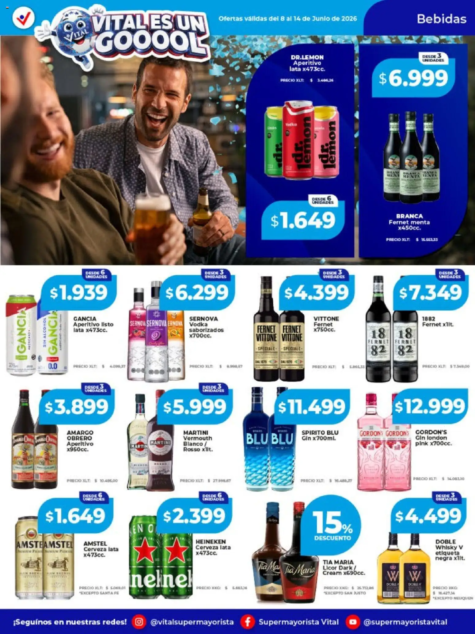 Vital ofertas │ válido desde el 08.06.2026 | Página: 19 | Productos: Whisky, Gin, Fernet, Cerveza