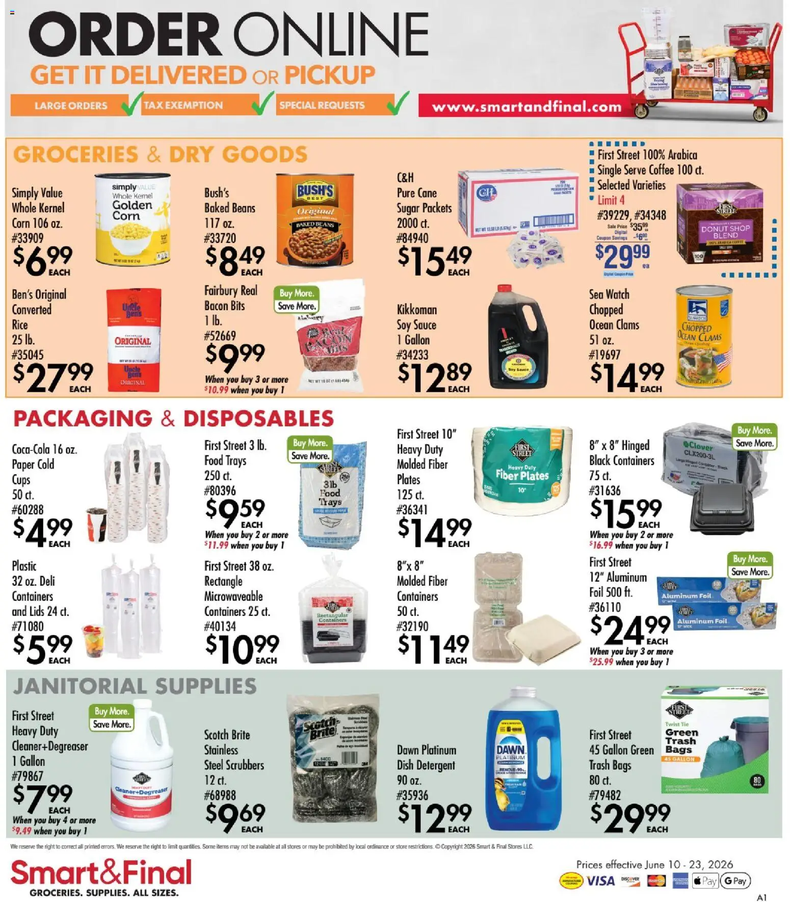 Smart & Final Business & Club - valid from 10.06.2026 | Page: 2 | Products: Corn, Detergent, Sauce, Sugar