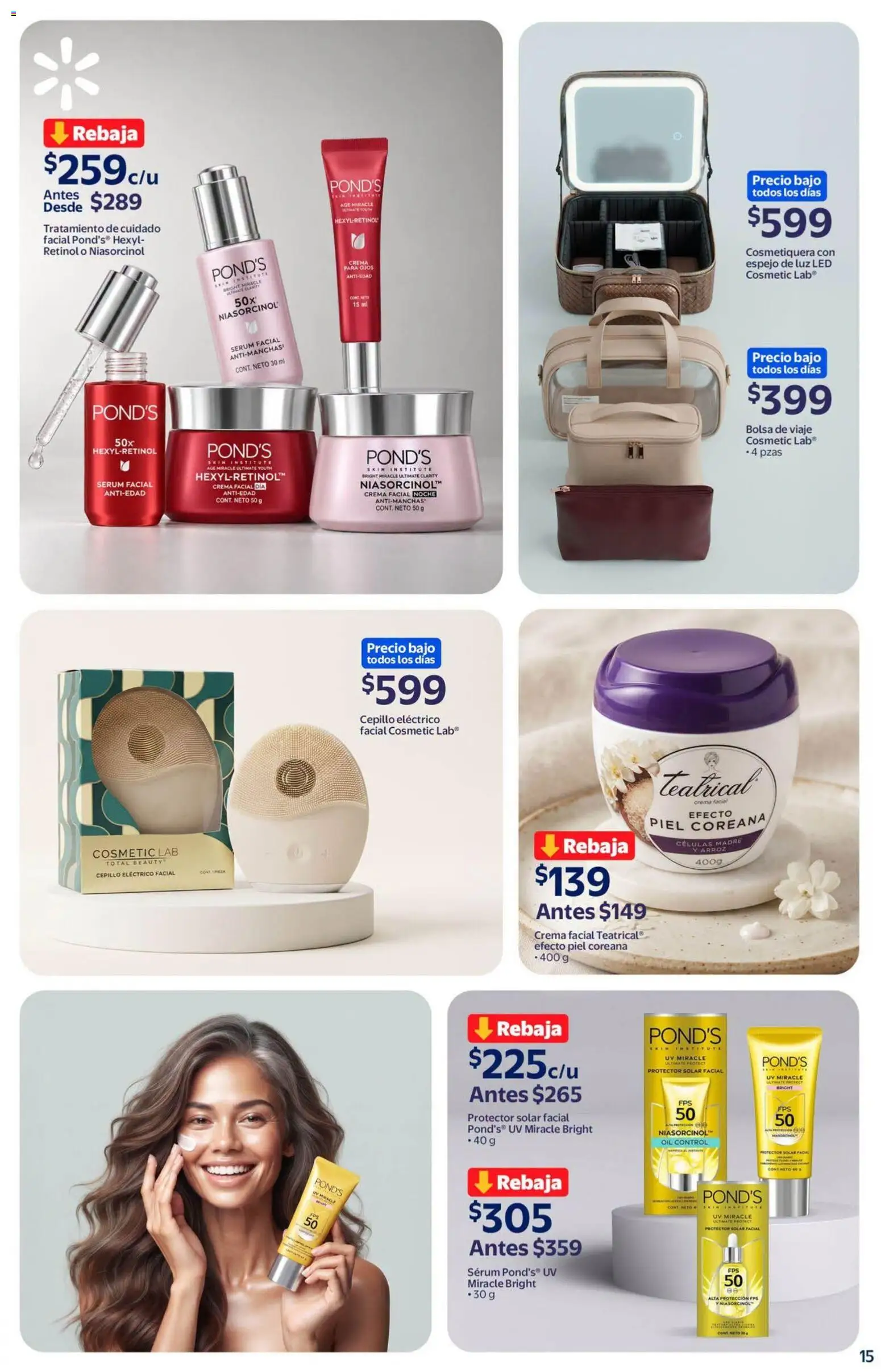 Nuevas ofertas de Walmart válidas en toda la República Mexicana desde el 18/09/2026. ¡Encuentra las mejores ofertas en Walmart folleto Tu rutina K-Beauty a precios bajos.! | Página: 15 | Productos: Bolsa de viaje, Crema, Cepillo, Espejo