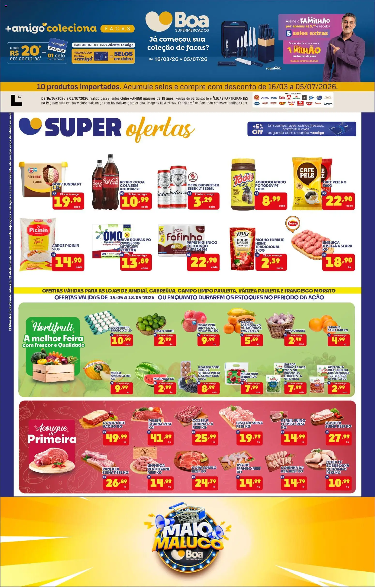 Boa Supermercados Folheto - válido de 15.05.2026 | Página: 1 | Produtos: Mexerica, Pó, Linguiça, PC