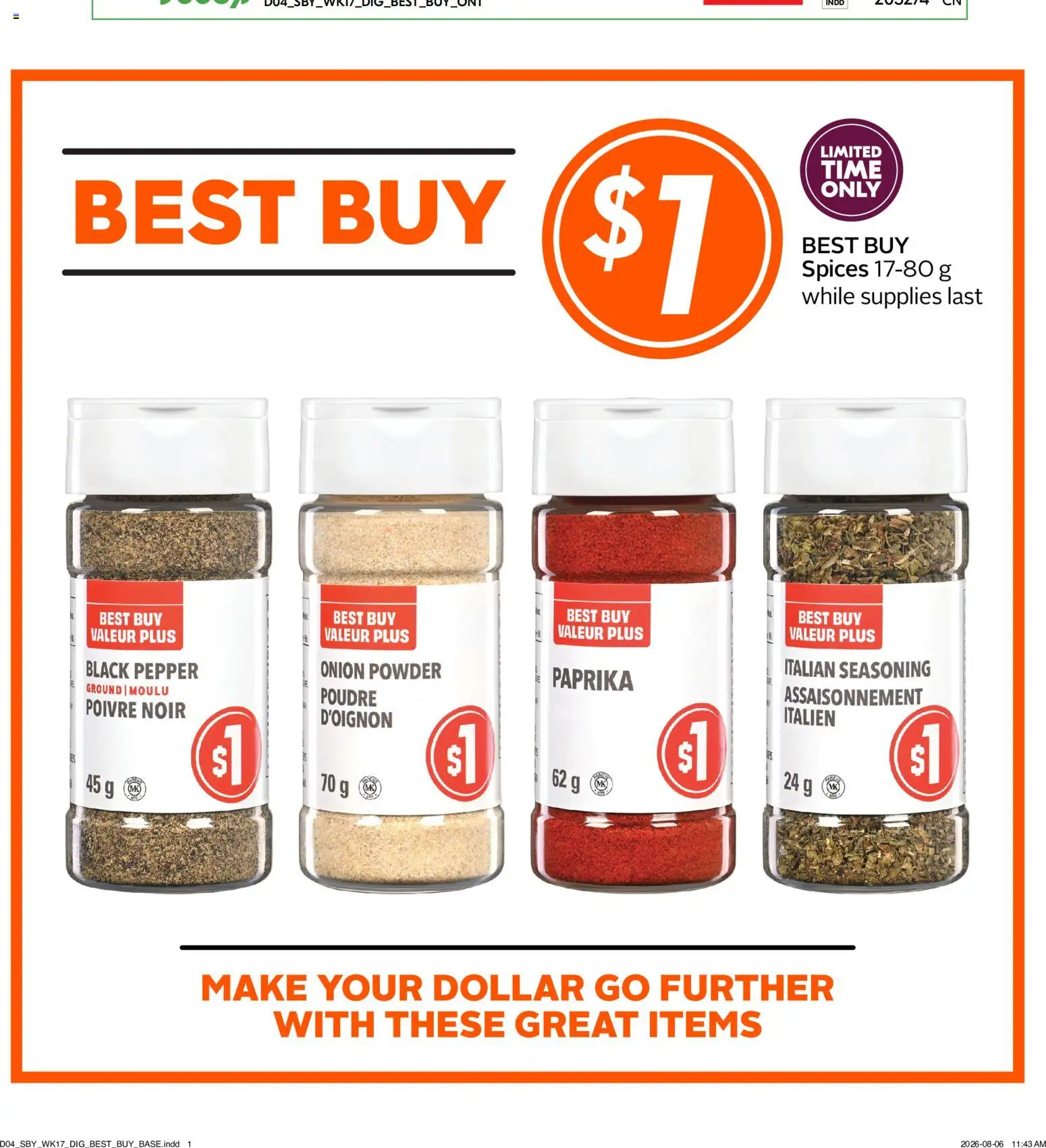 Sobeys flyer valid from Aug 20, 2026 | Page: 16 | Products: Spices, Pepper, Powder, Onion