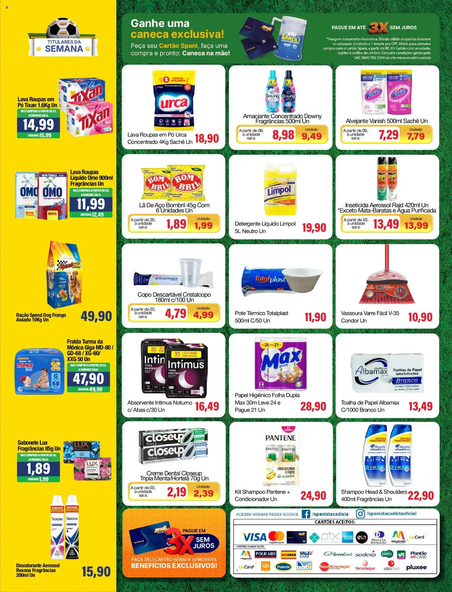 Spani Atacadista Folheto - válido de 07/07/2026 | Página: 4 | Produtos: Alvejante, Faca, Amaciante, Vassoura