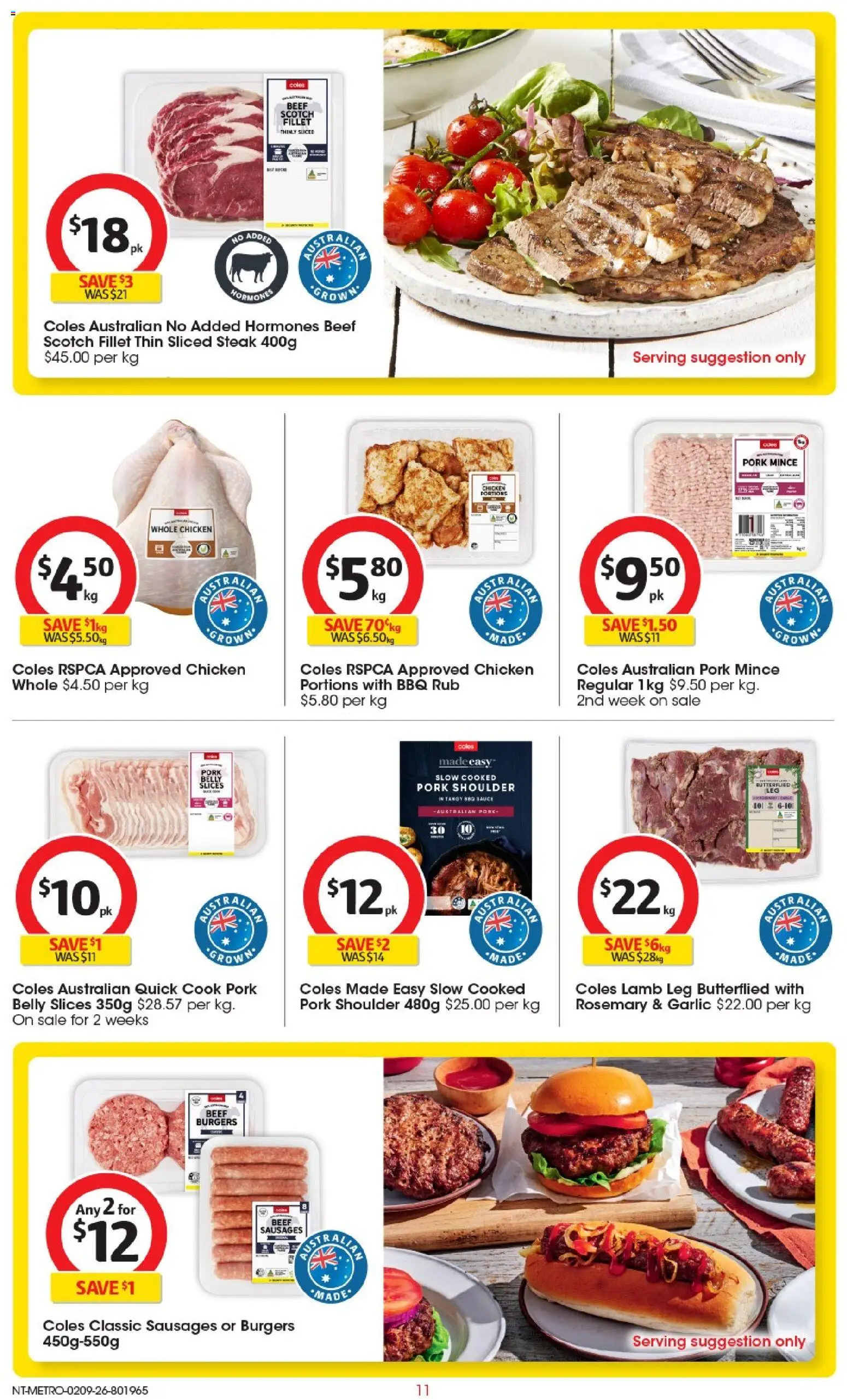 Coles catalogue - valid from 02/09/2026 | Page: 12 | Products: Chicken, Steak, Whole chicken, Scotch
