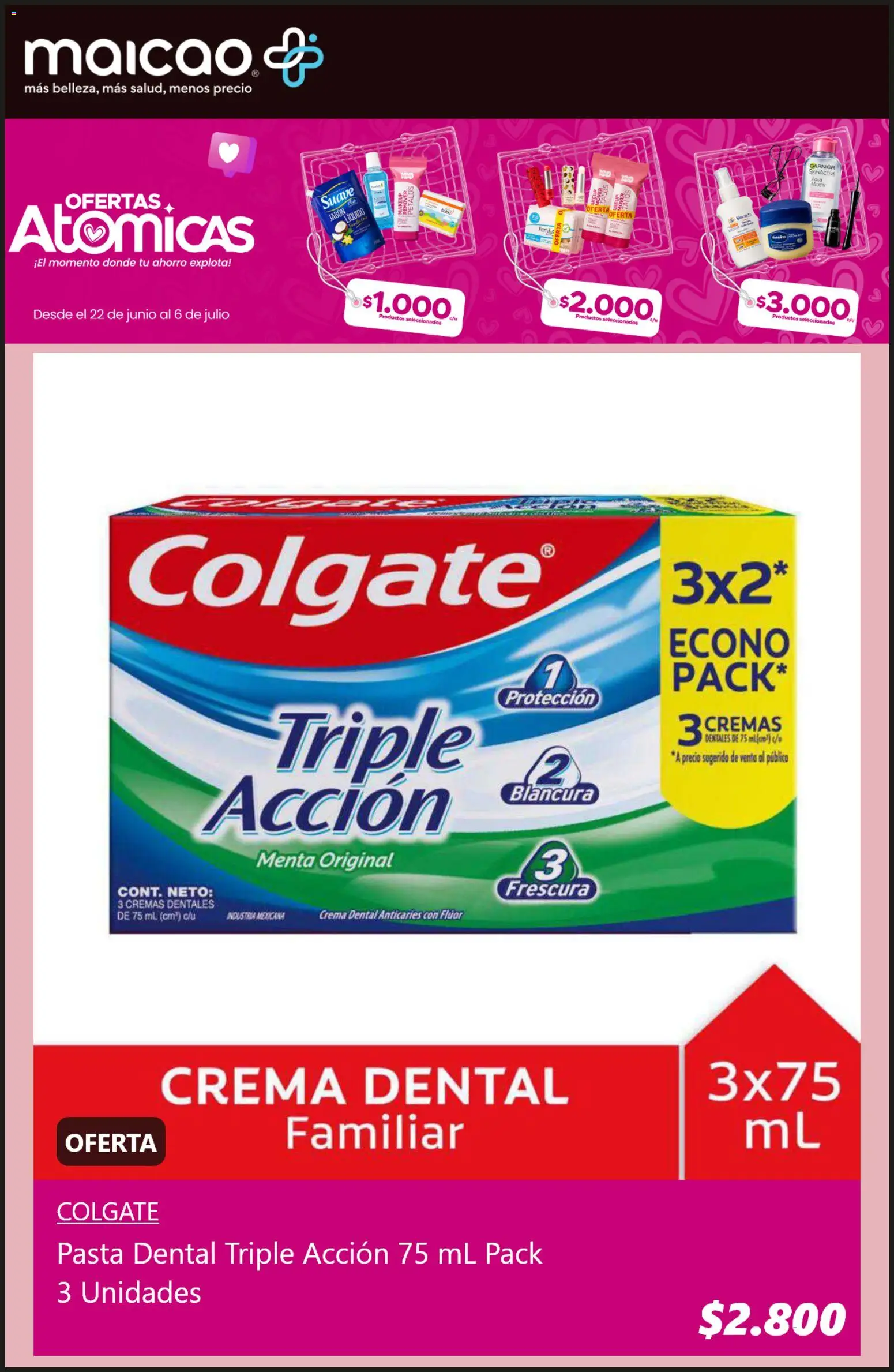 Maicao Ofertas │ válido desde el 22.06.2026 | Página: 3 | Productos: Jabón, Pasta dental, Pasta, Crema