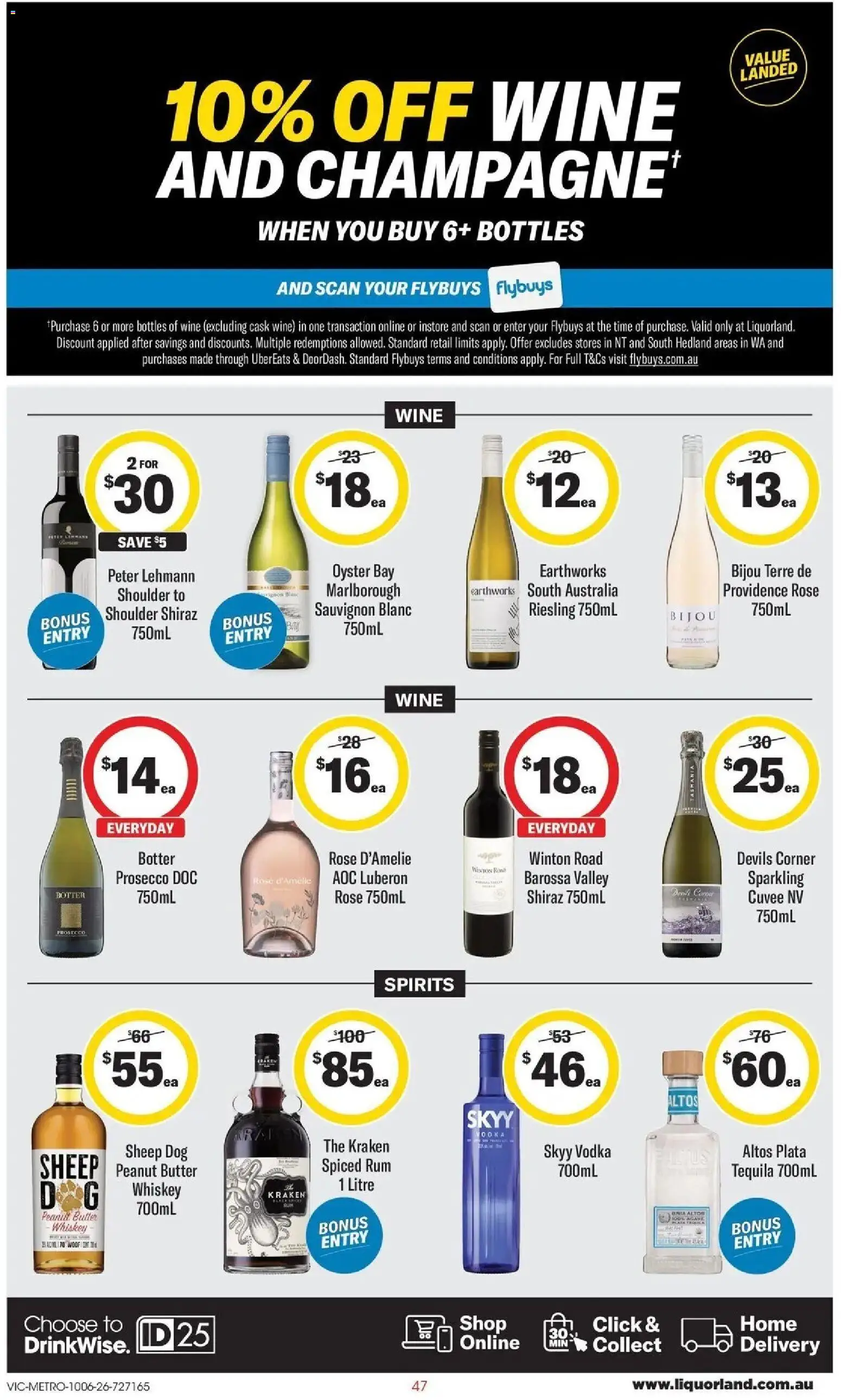 Coles catalogue - valid from 10.06.2026 | Page: 47 | Products: Wine, Vodka, Whiskey, Rum