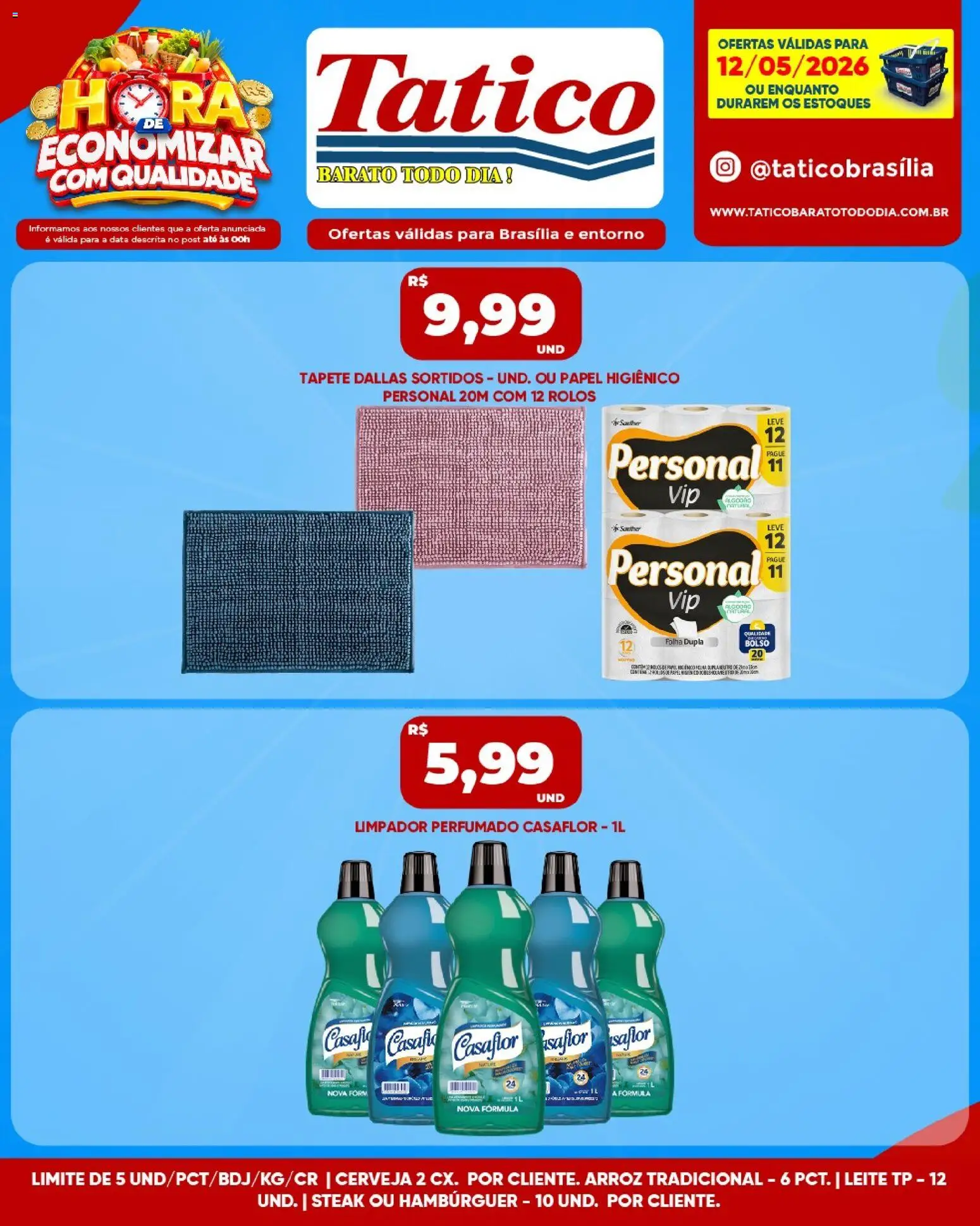 Tatico Folheto - válido de 12.05.2026 | Página: 8 | Produtos: Leite, Cerveja, Arroz, Hambúrguer
