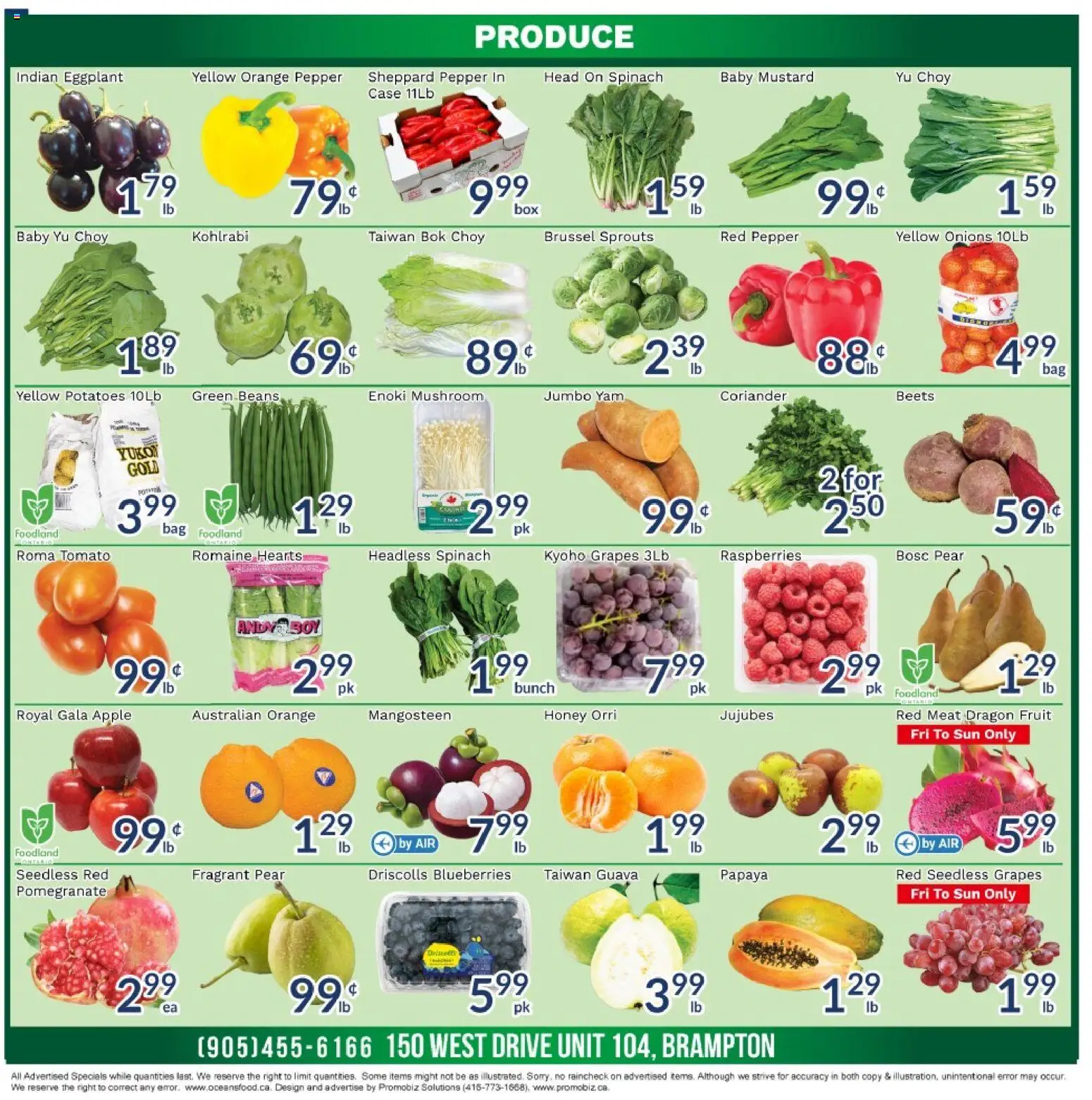 Oceans flyer valid from Sep 25, 2026 | Page: 3 | Products: Tomato, Pomegranate, Raspberries, Honey
