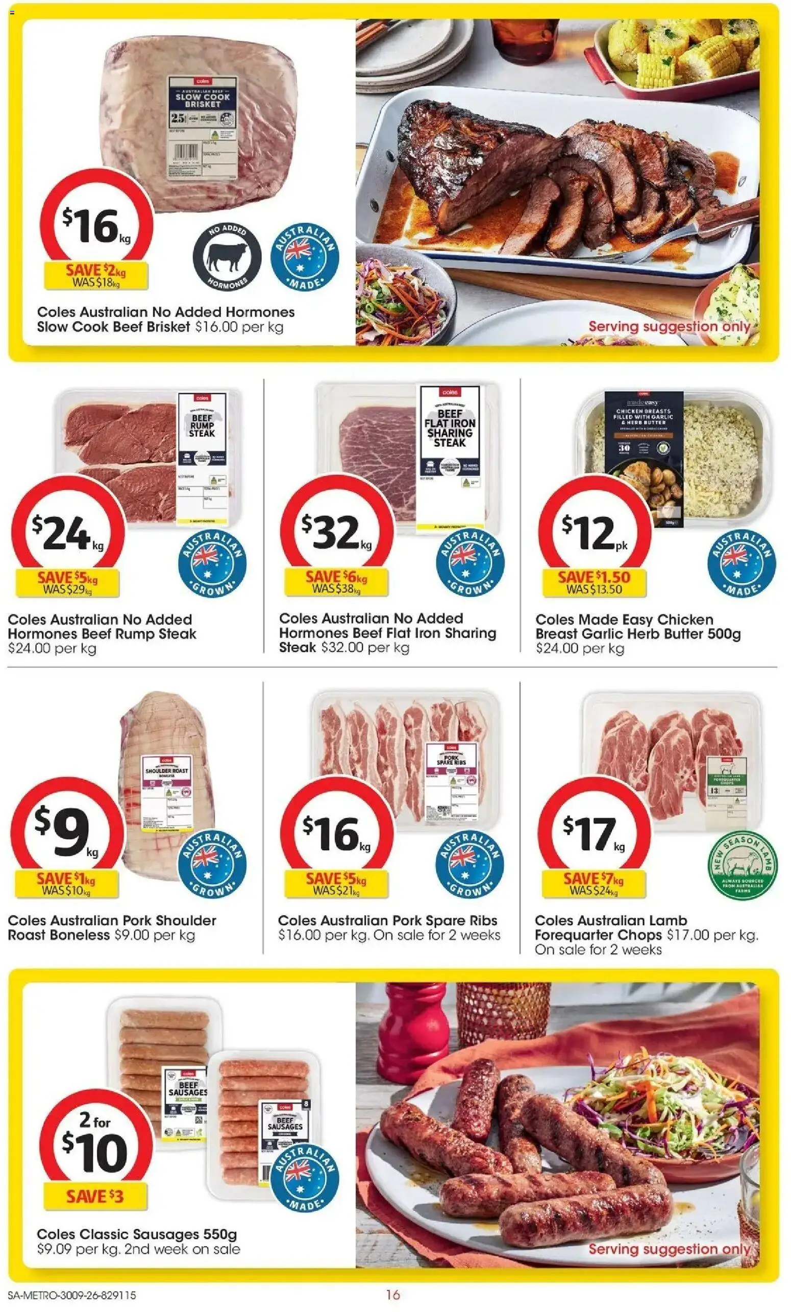 Coles catalogue - valid from 30/09/2026 | Page: 16 | Products: Butter, Lamb, Sausages, Iron