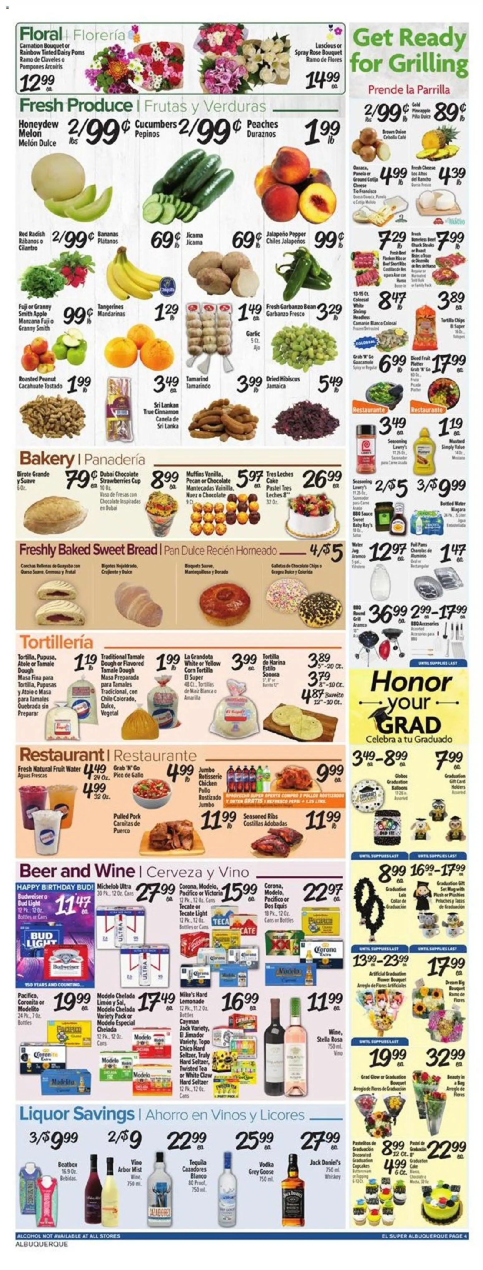 El Super Weekly Ad - NM - valid from 13.05.2026 | Page: 4 | Products: Pan, Chocolate, Bananas, Garlic