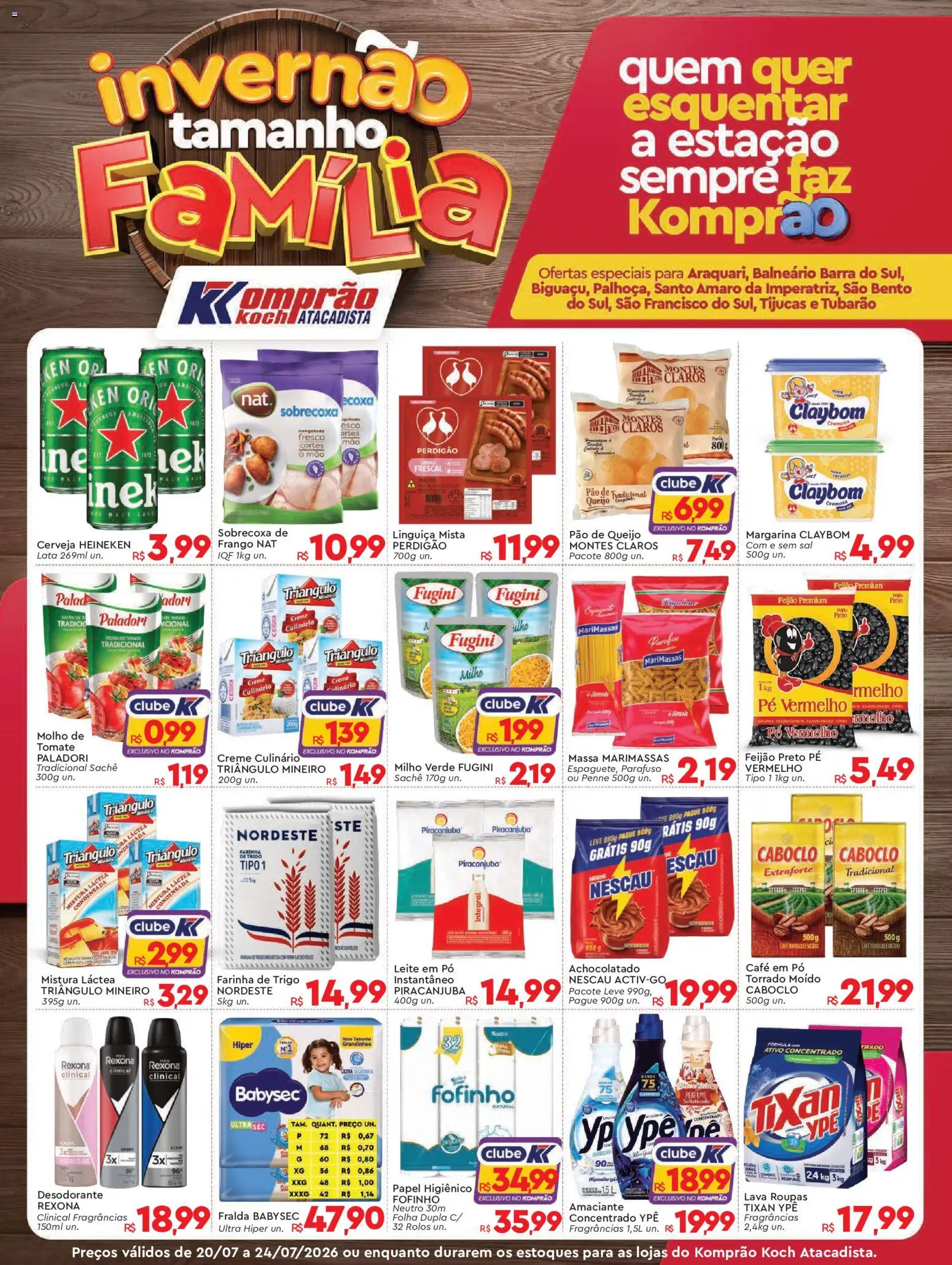 Komprao Atacadista Folheto - válido de 20/07/2026 | Página: 1 | Produtos: Perfume, Leite, Cerveja Heineken, Leite em pó
