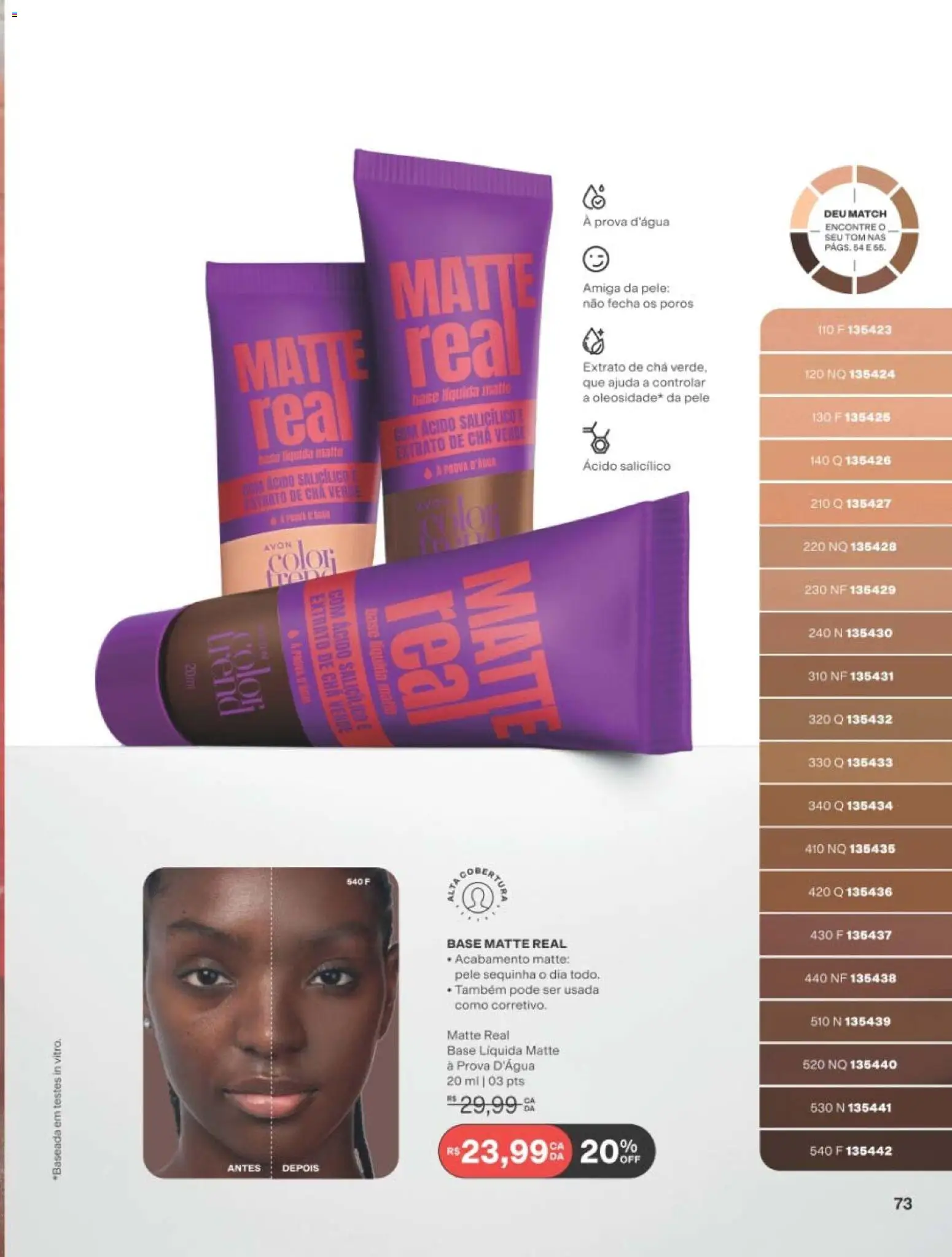 Avon Folheto - válido de 10/08/2026 | Página: 73 | Produtos: Base, Chá, Chá verde