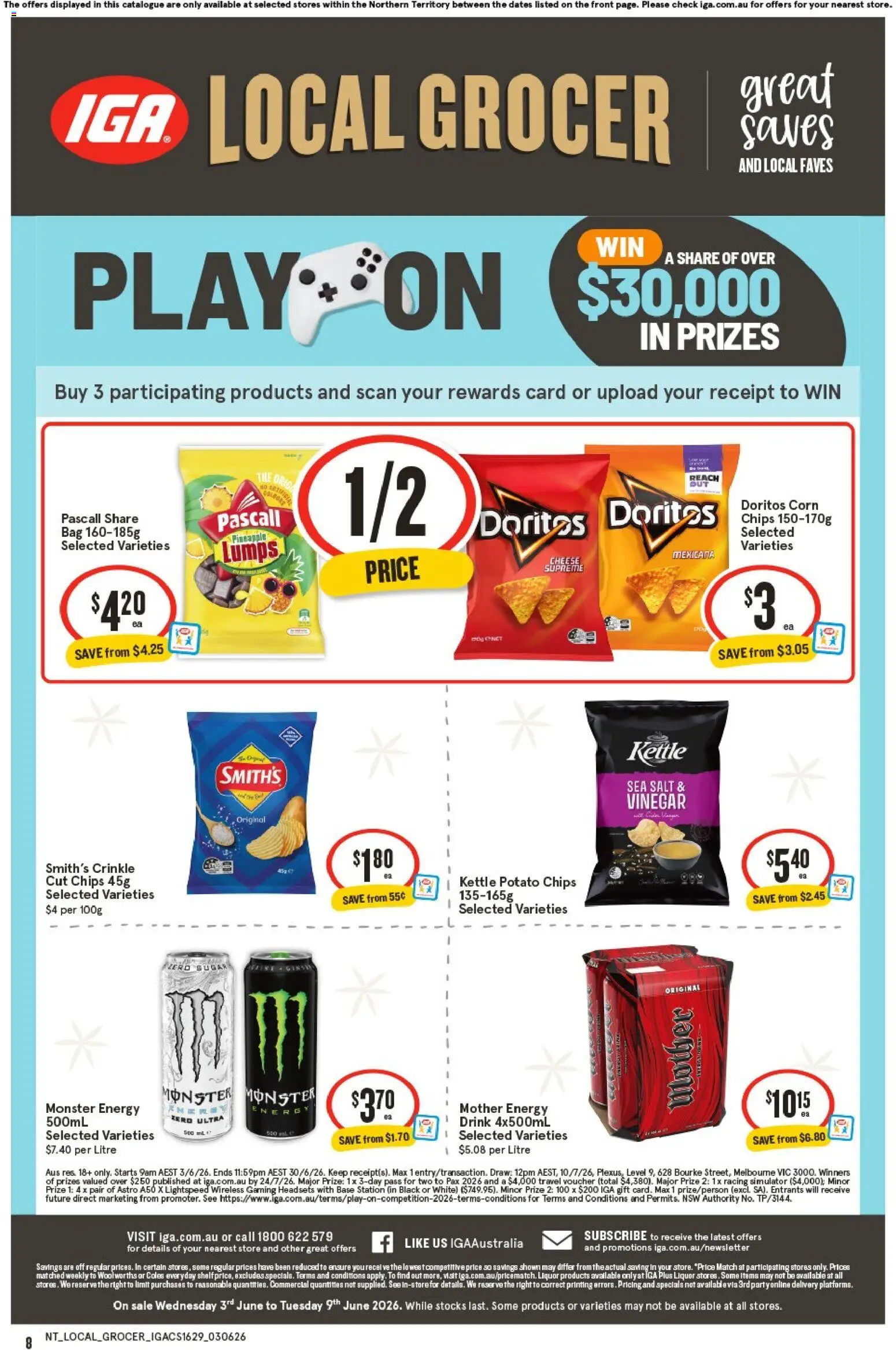 IGA catalogue - valid from 03.06.2026 | Page: 2 | Products: Cheese, Chips, Sugar, Vinegar