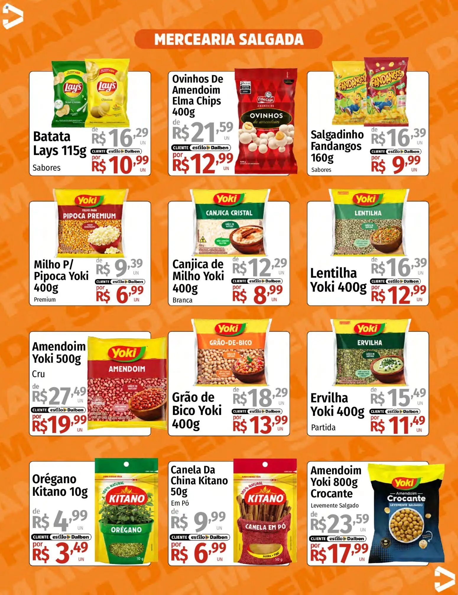 Supermercado Dalben Folheto - válido de 15.05.2026 | Página: 8 | Produtos: Pó, Batata, Canela, Pipoca