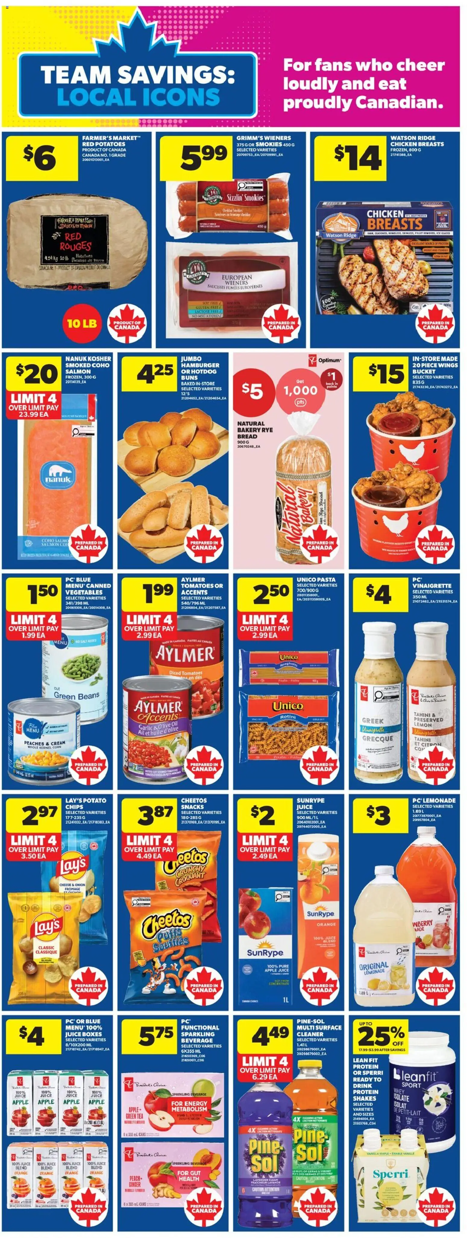 Real Canadian Superstore flyer valid from Jul 9, 2026 | Page: 10 | Products: Chicken breasts, Bread, Juice, Tomatoes