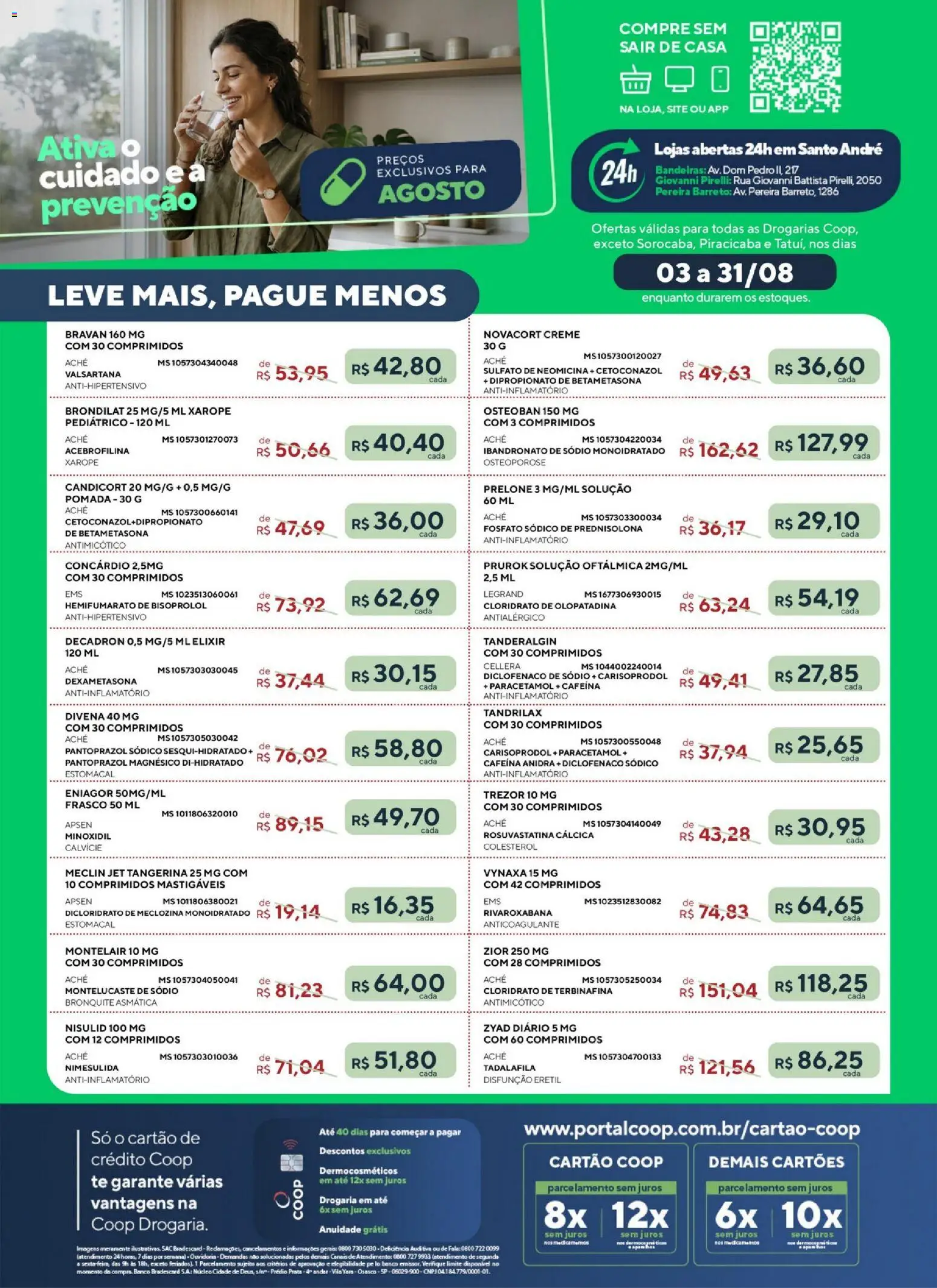 Coop Folheto - válido de 03/08/2026 | Página: 1 | Produtos: Banco, Pomada, Xarope, Creme