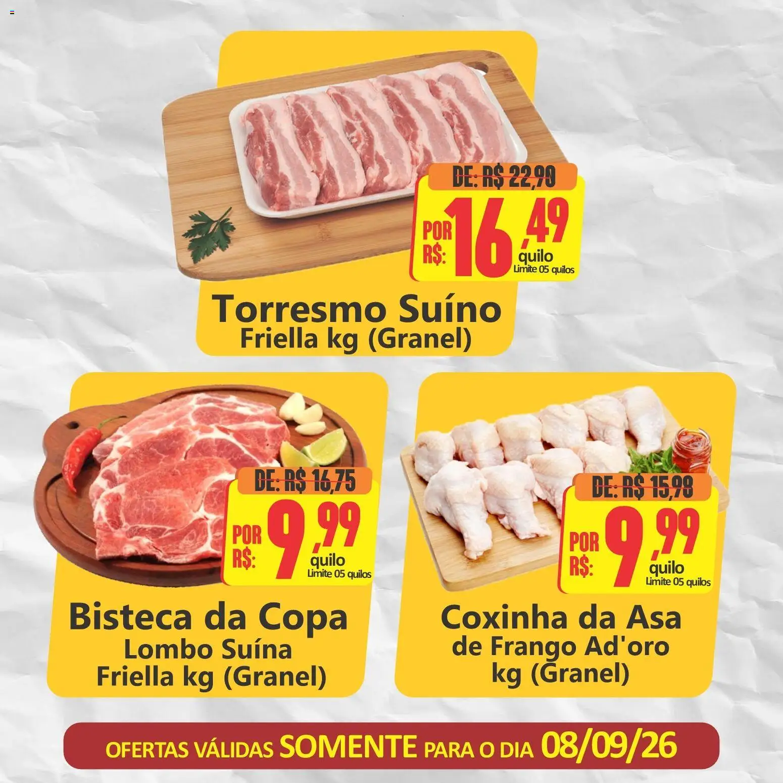 Big Supermercados Folheto - válido de 08/09/2026 | Página: 3 | Produtos: Lombo, Copa, Frango