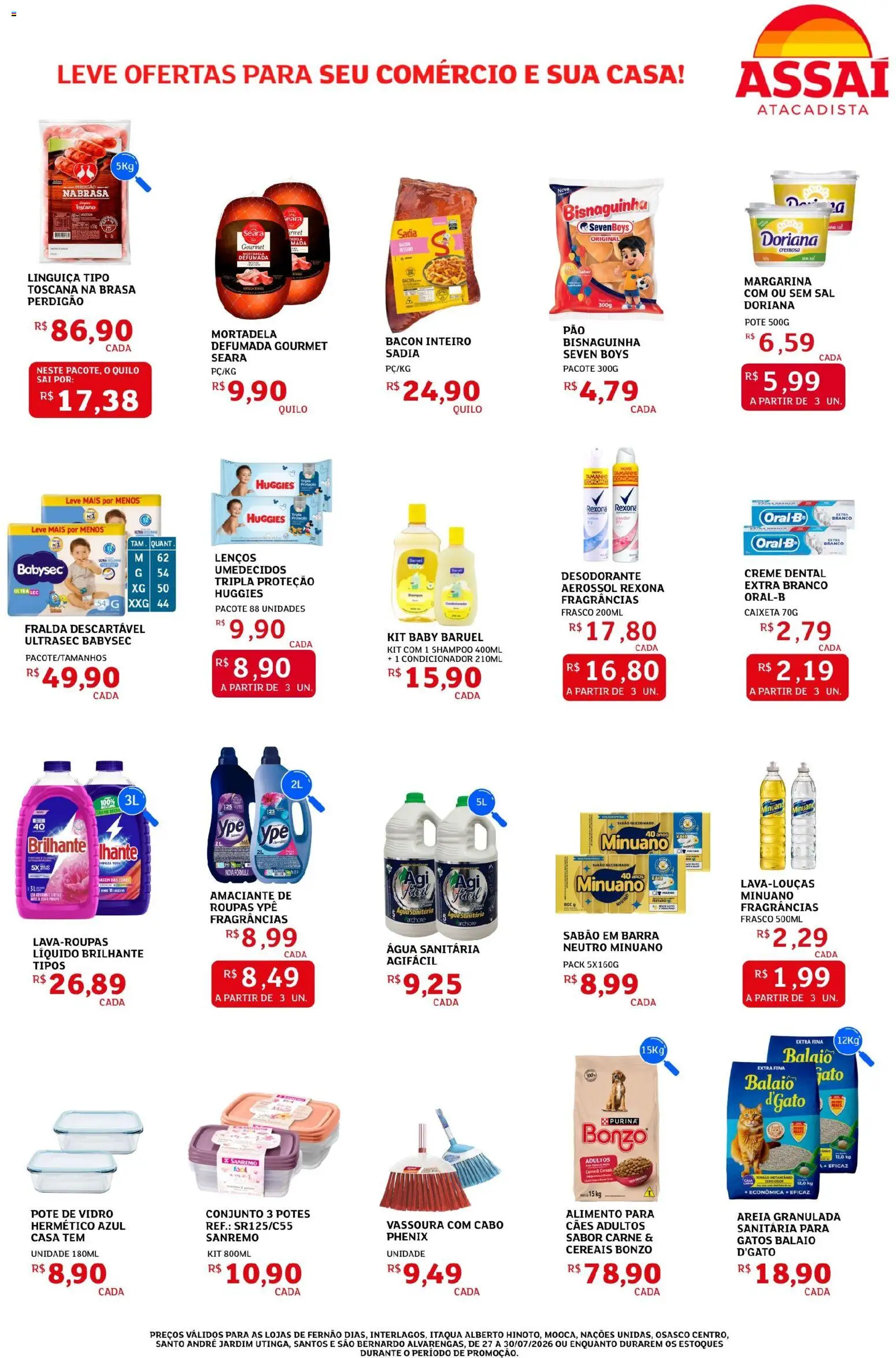 Assaí Atacadista Folheto - válido de 27/07/2026 | Página: 3 | Produtos: Creme, Sal, Amaciante, Cabo