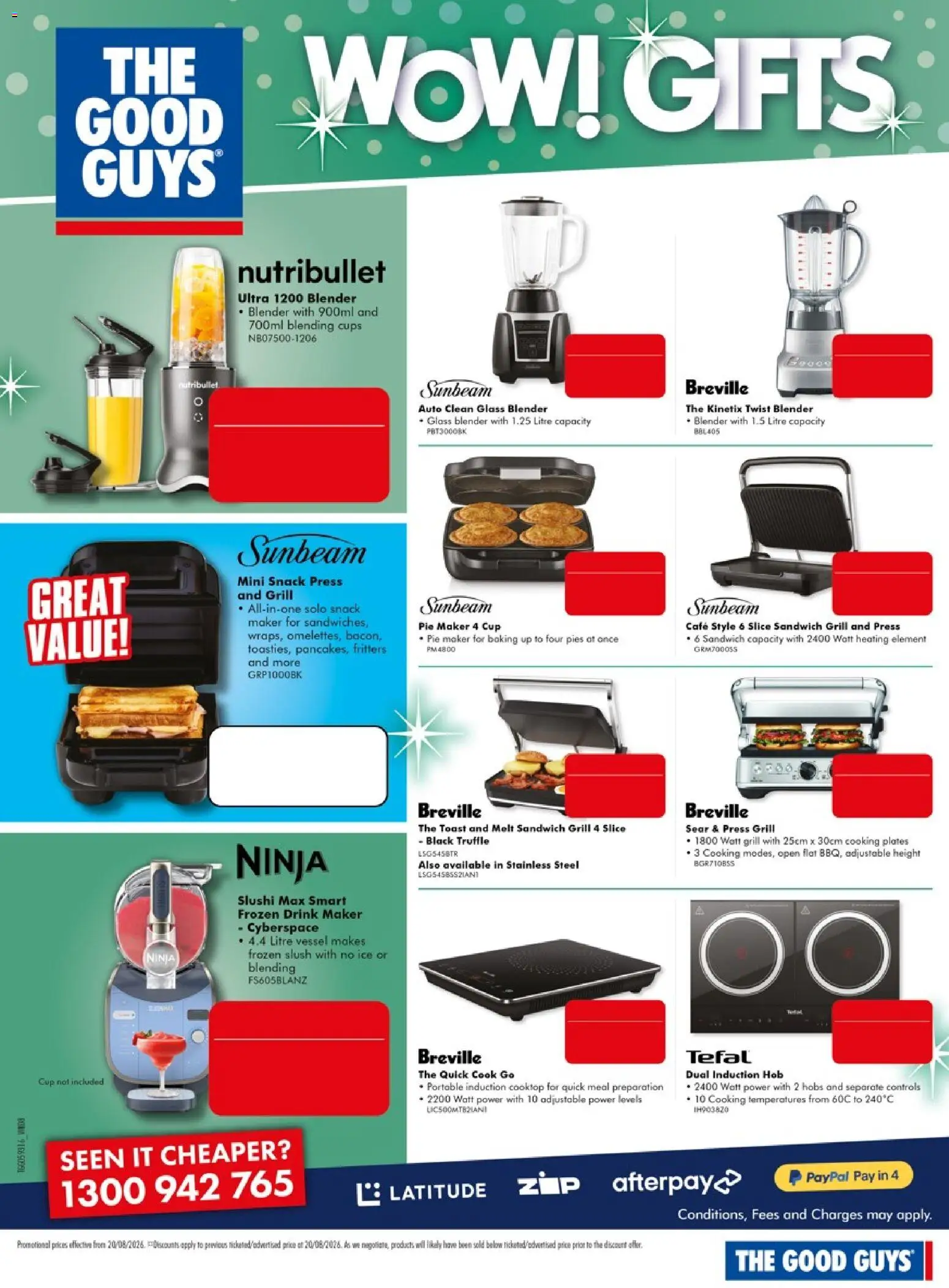 The Good Guys catalogue - valid from 18/08/2026 | Page: 20 | Products: Hob, Blender, Pies, Portable