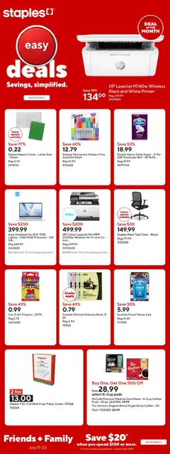 Preview of Staples weekly flyer / circulaire from shop Staples valid from Jul 17, 2026