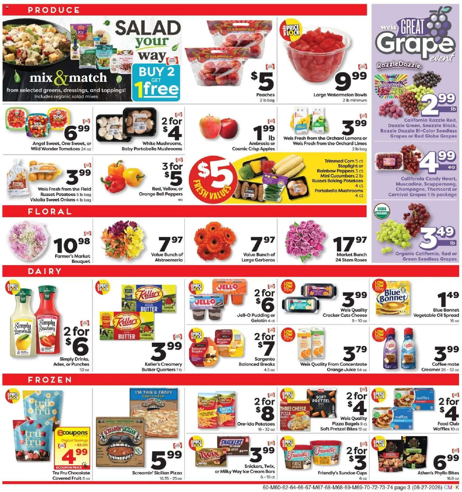 Weis Grand Re-opening - valid from 08/27/2026 | Page: 3 | Products: Lemons, Cream, Ice cream, Bag