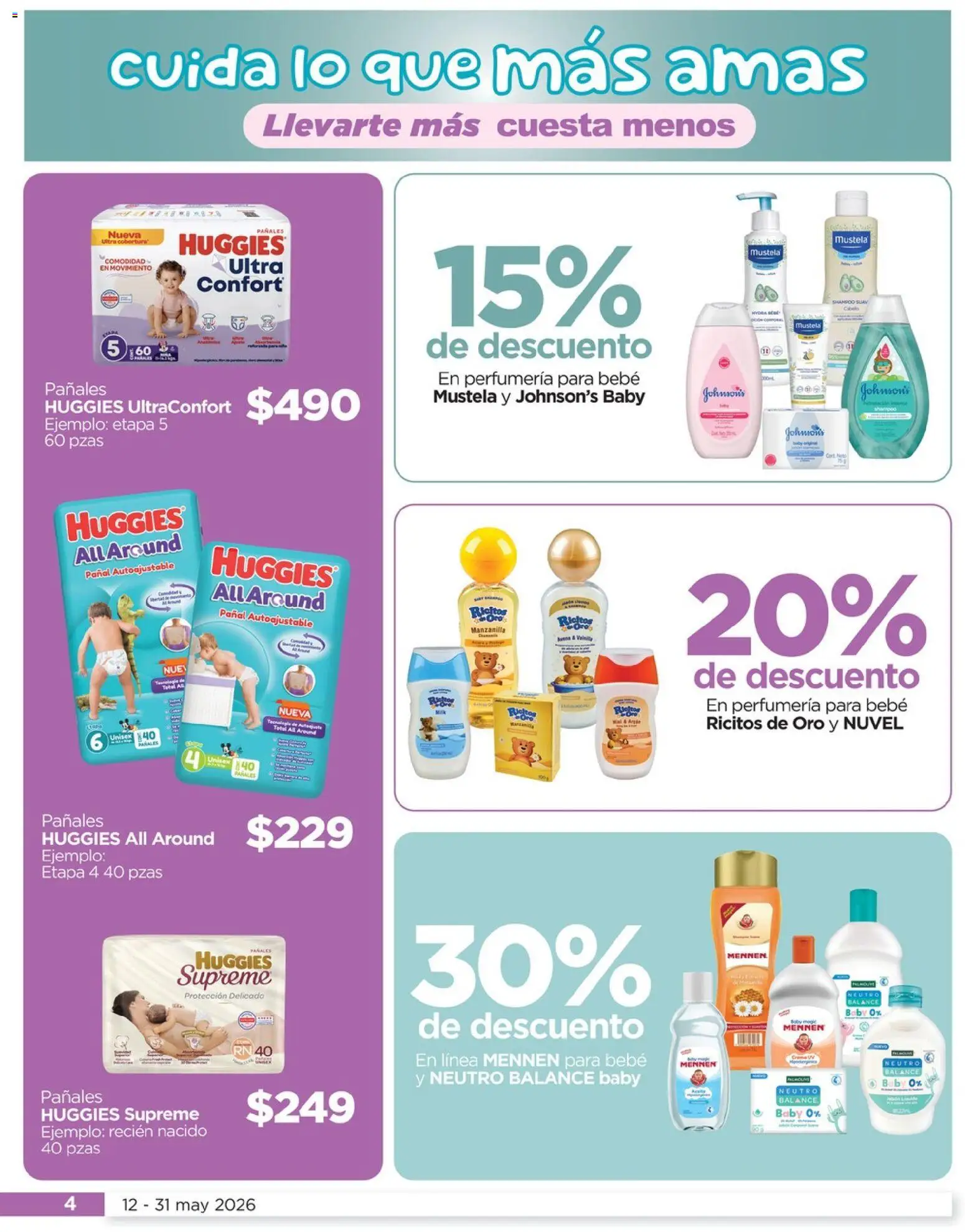 Nuevas ofertas de Chedraui válidas en toda la República Mexicana desde el 12.05.2026. ¡Encuentra las mejores ofertas en Chedraui folleto Bebé! | Página: 4
