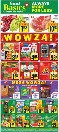 Preview of Food Basics weekly flyer / circulaire from shop Food Basics valid from Aug 27, 2026