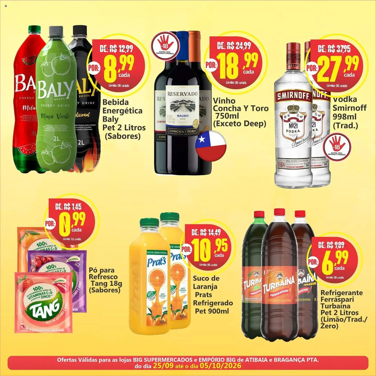 Big Supermercados Folheto - válido de 25/09/2026 | Página: 3 | Produtos: Pó, Refresco, Vinho, Vodka