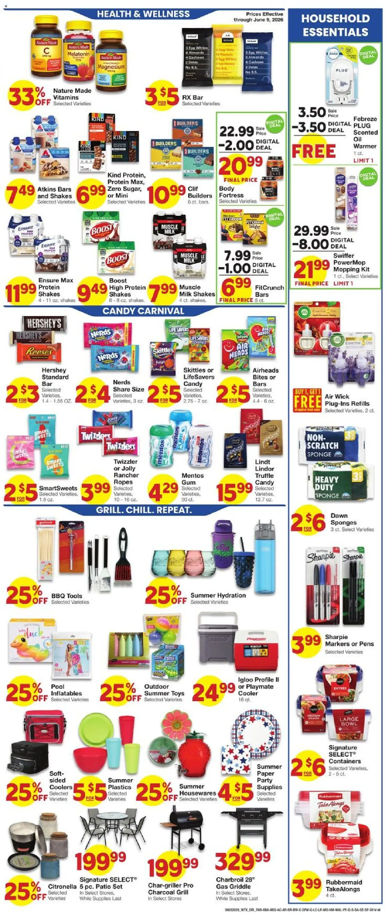United Supermarkets Weekly Ad - valid from 03.06.2026 | Page: 7 | Products: Magnesium, Melatonin, Milk, Grill