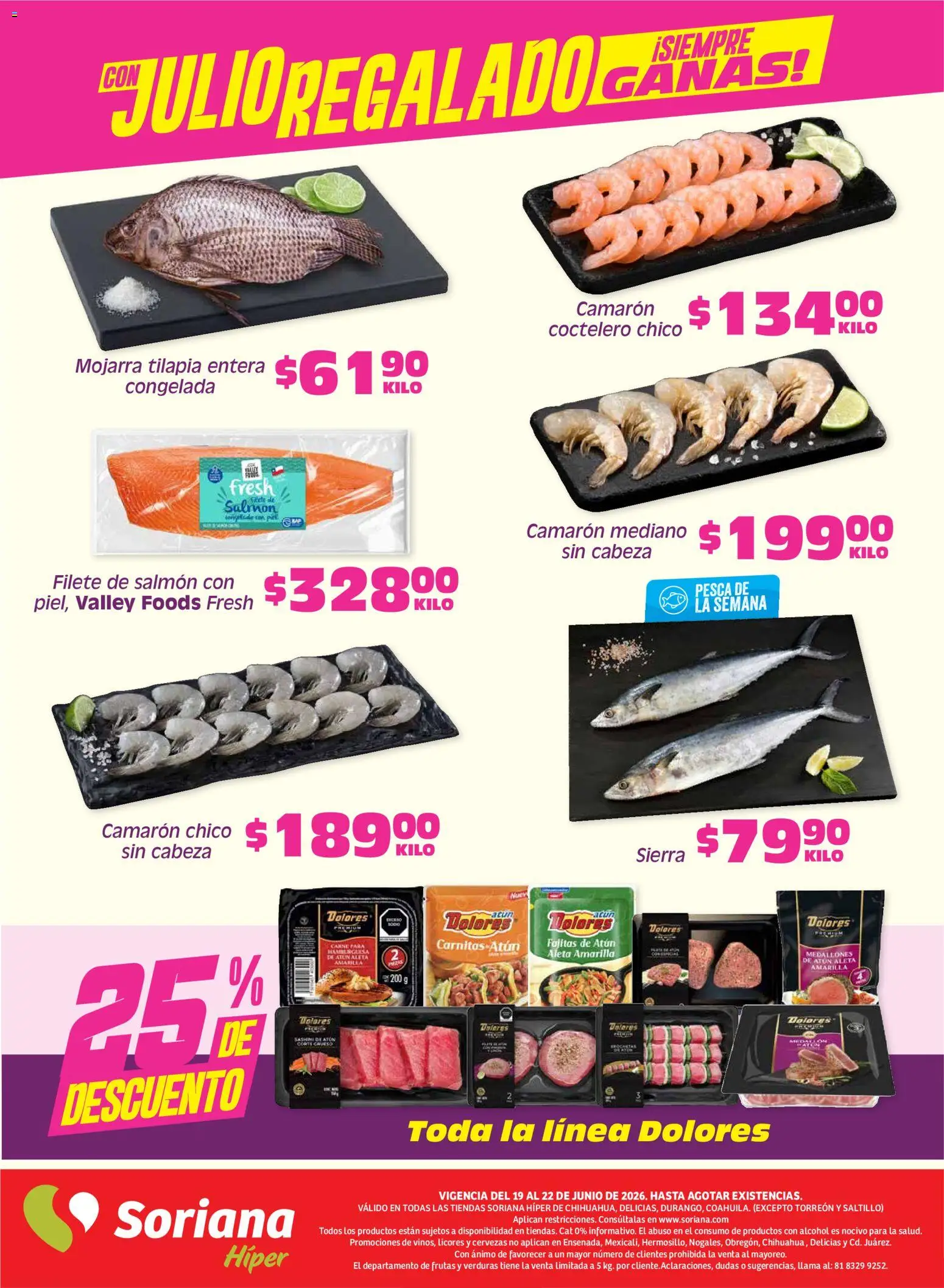 Nuevas ofertas de Soriana válidas en toda la República Mexicana desde el 19.06.2026. ¡Encuentra las mejores ofertas en Soriana Fin de Semana Híper: Chih, Delicias, Dur y Coah (excepto Saltillo)! | Página: 5