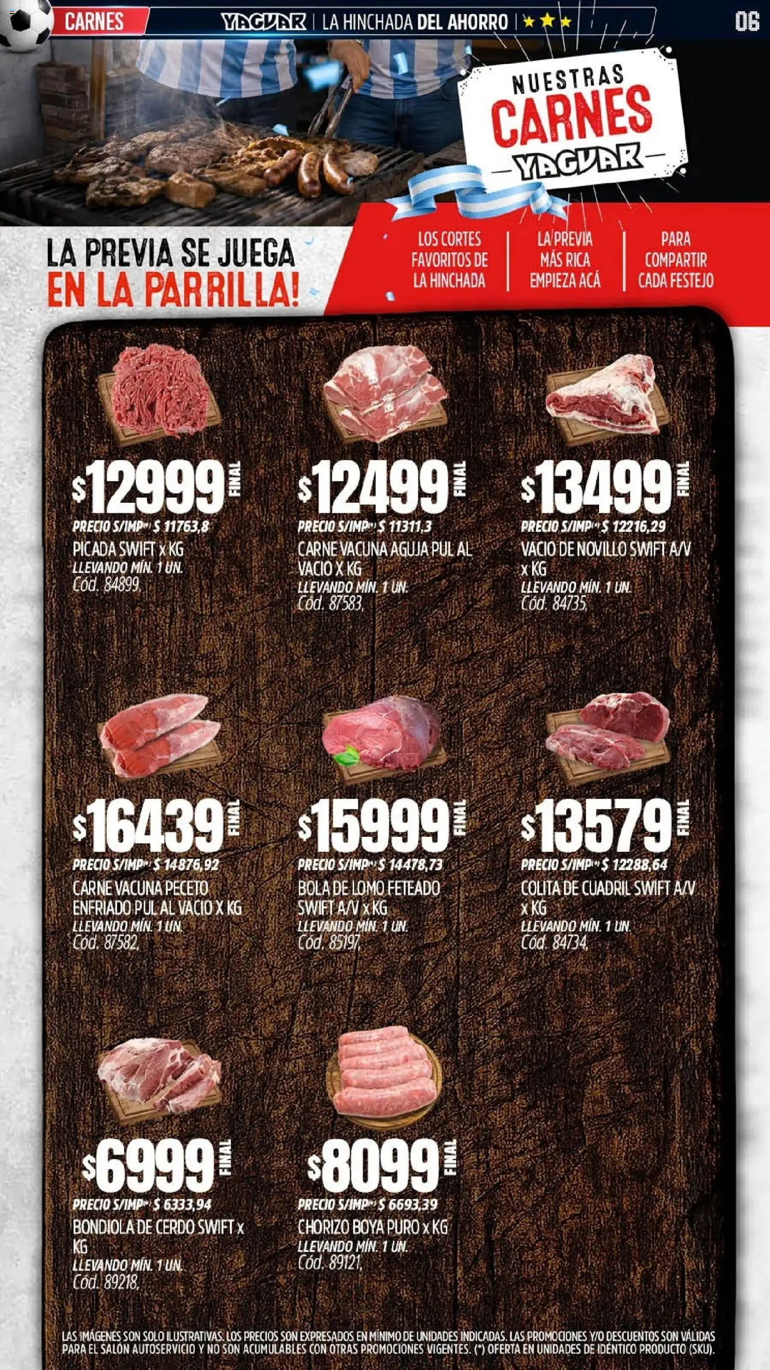 Yaguar - Oferta Semanal Jujuy │ válido desde el 08.06.2026 | Página: 6 | Productos: Juega, Parrilla, Chorizo, Cerdo