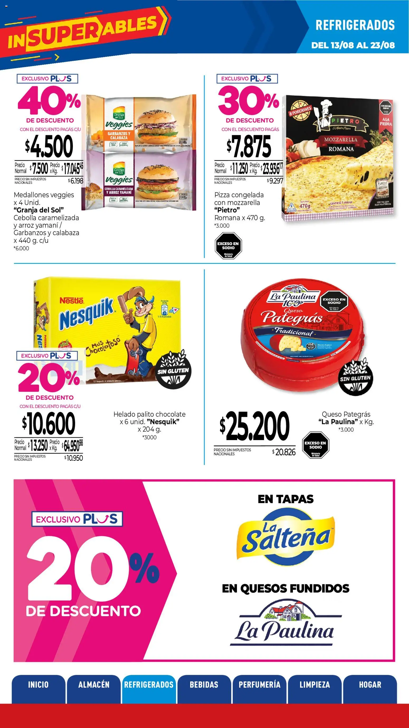 La Anonima catálogo │ válido desde el 13/08/2026 | Página: 15 | Productos: Helado, Cebolla, Queso, Pizza