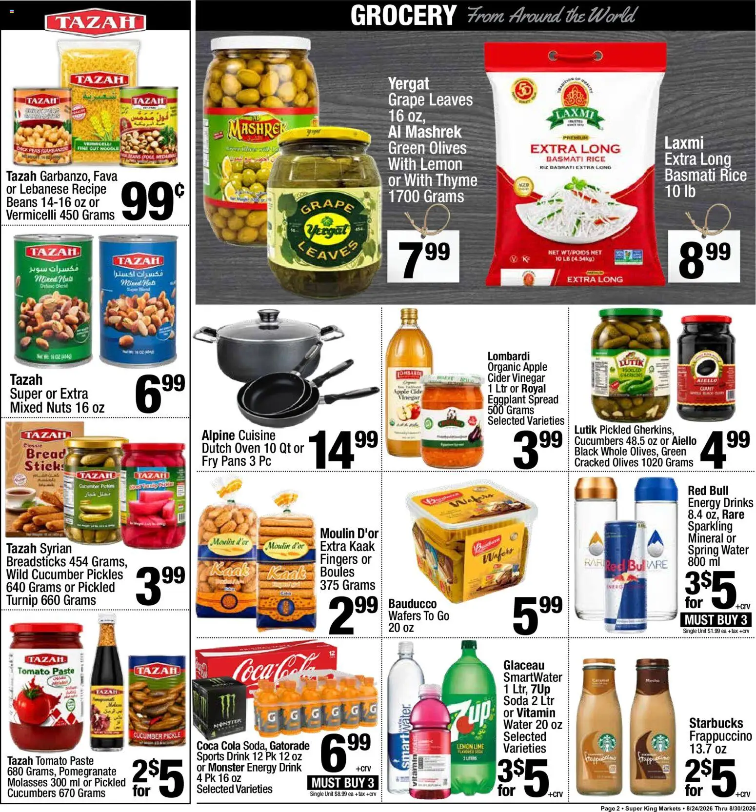 Super King Weekly Ad - valid from 08/24/2026 | Page: 2 | Products: Spring water, Pickles, Mochi, Sports drink