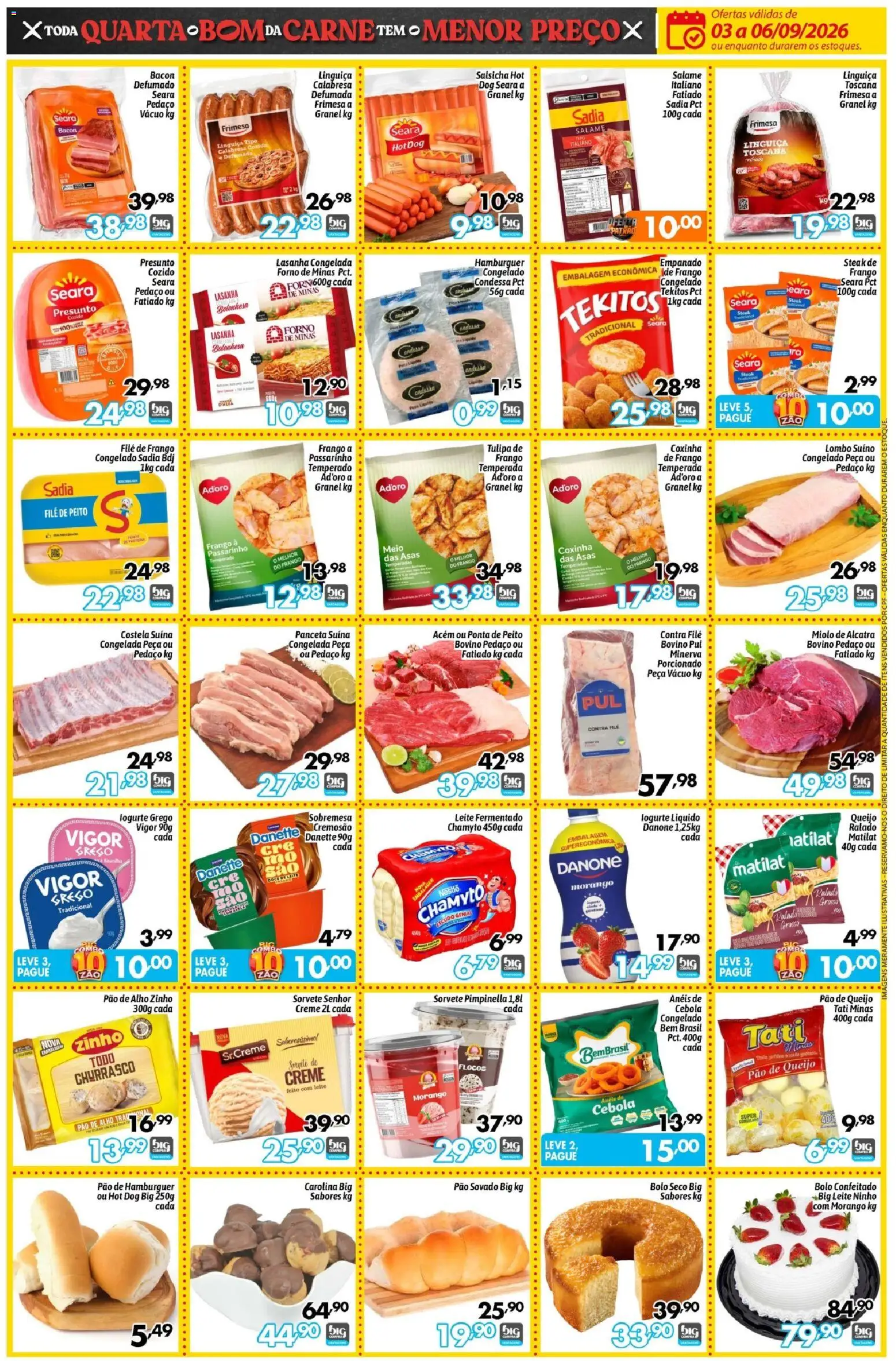 Big Compra Folheto - válido de 03/09/2026 | Página: 3 | Produtos: Alcatra, Filé de frango, Bolo, Leite fermentado