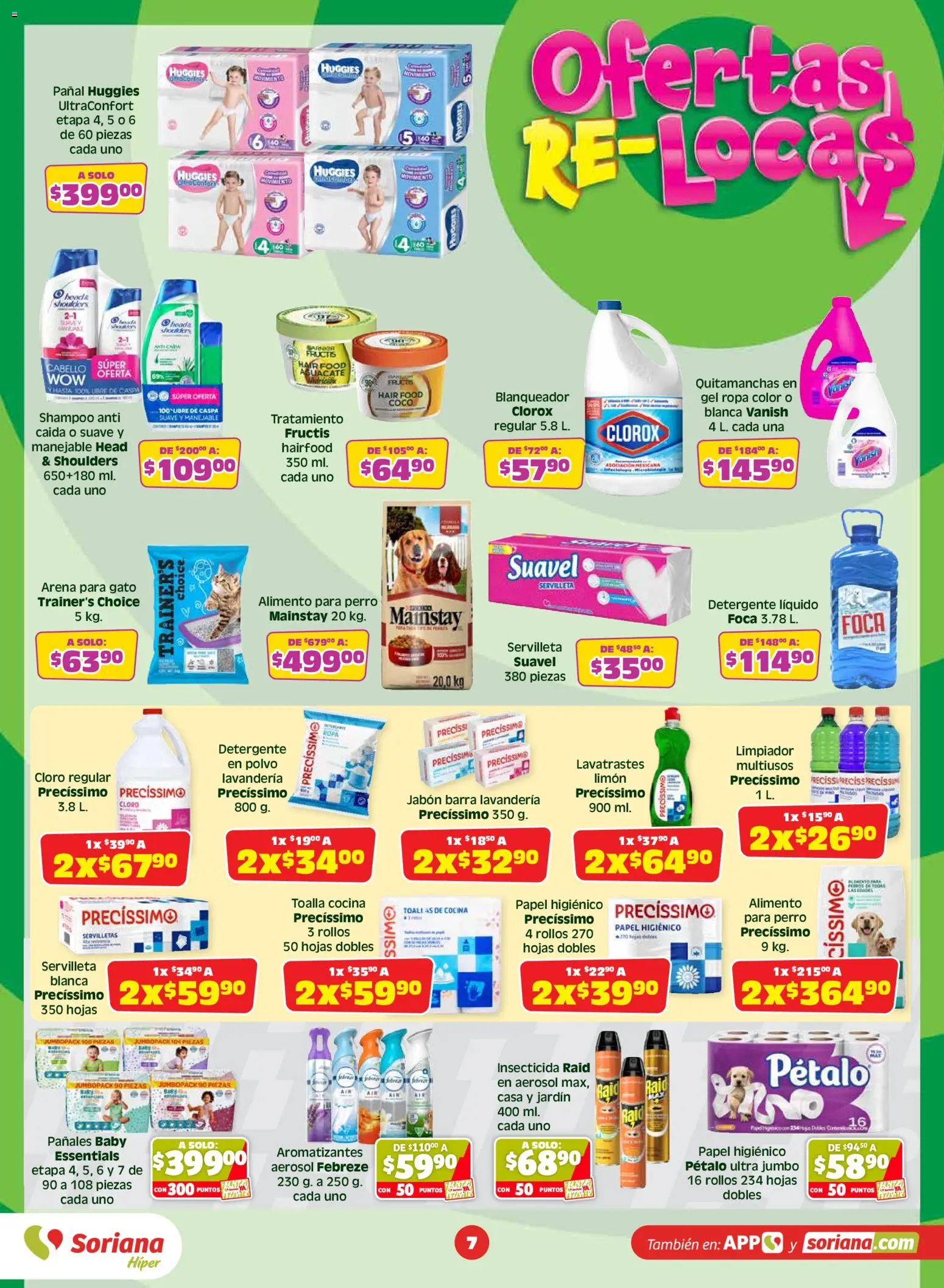 Nuevas ofertas de Soriana válidas en toda la República Mexicana desde el 12.06.2026. ¡Encuentra las mejores ofertas en Soriana folleto! | Página: 7 | Productos: Quitamanchas, Aguacate, Pañales, Ropa