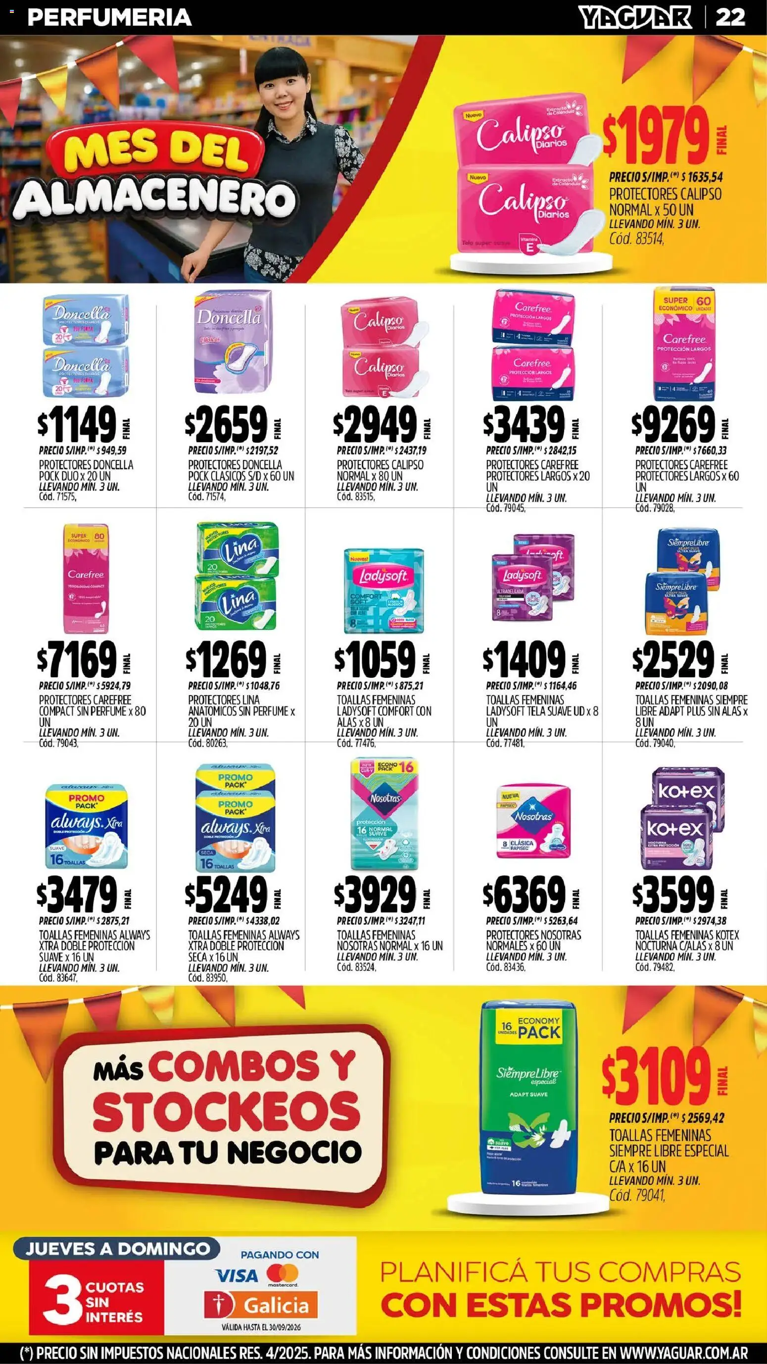 Yaguar - Oferta Semanal Santa Fé │ válido desde el 31/08/2026 | Página: 22 | Productos: Toallas, Perfume, Diarios