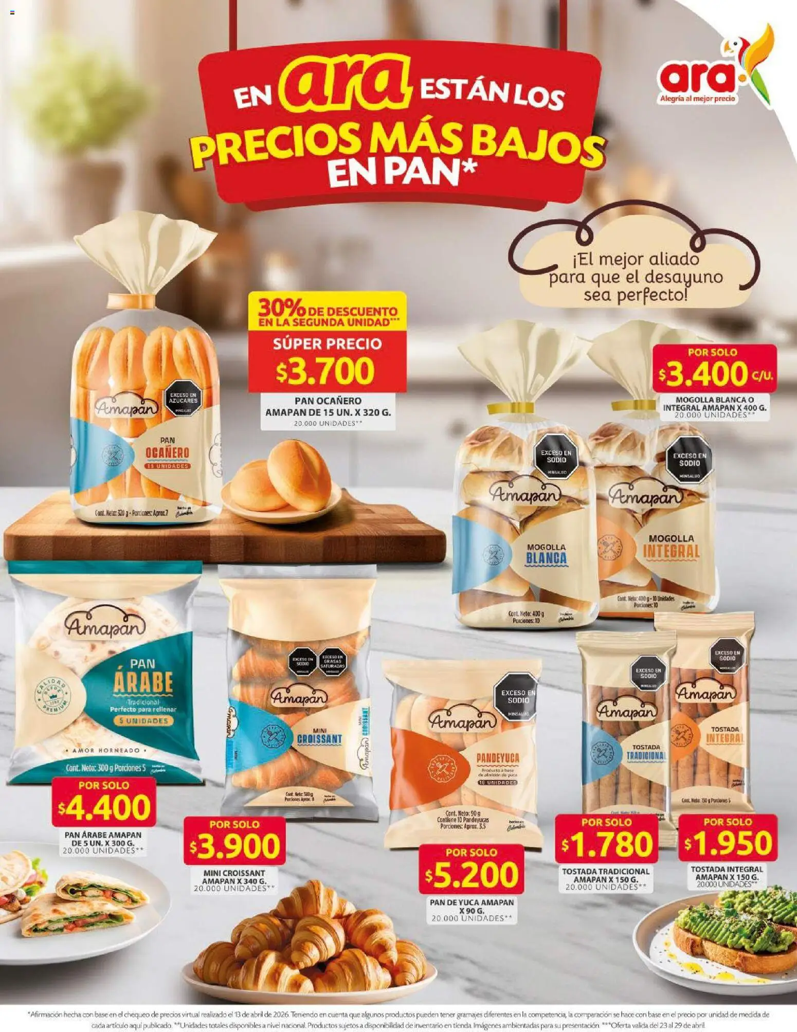 Ara revista - valida desde el 02.04.2026 | Página: 7 | Productos: Servilletas, Yuca, Pan