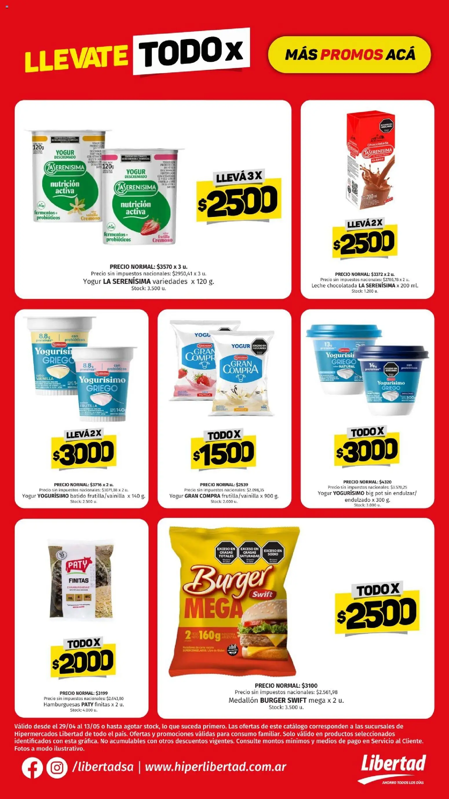 Hipermercado Libertad - TODO X sem 19 │ válido desde el 29.04.2026 | Página: 6 | Productos: Frutilla, Leche, Yogur, Chocolatada